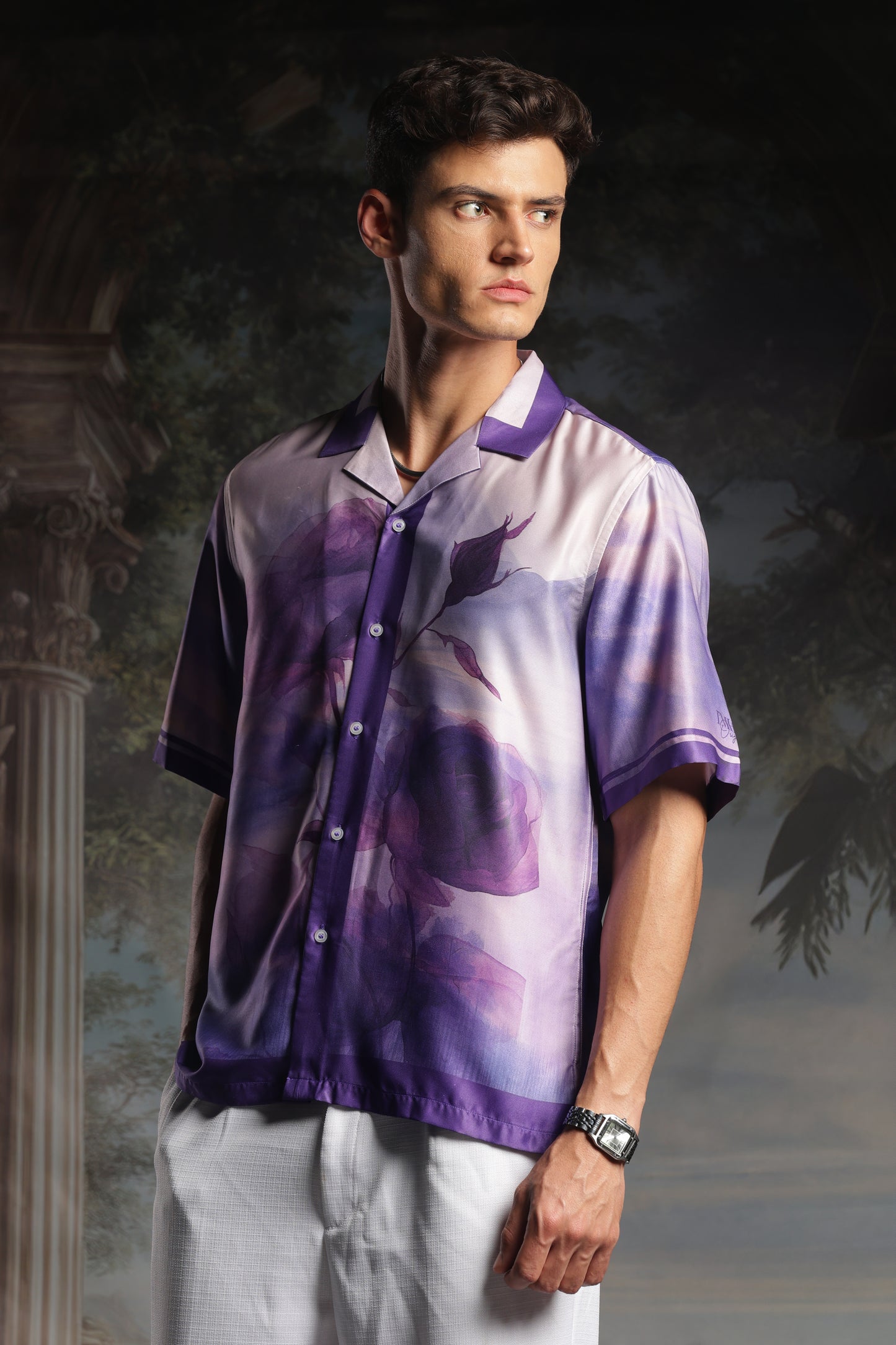 Rare Purple Roselette | Half Sleeve Shirt
