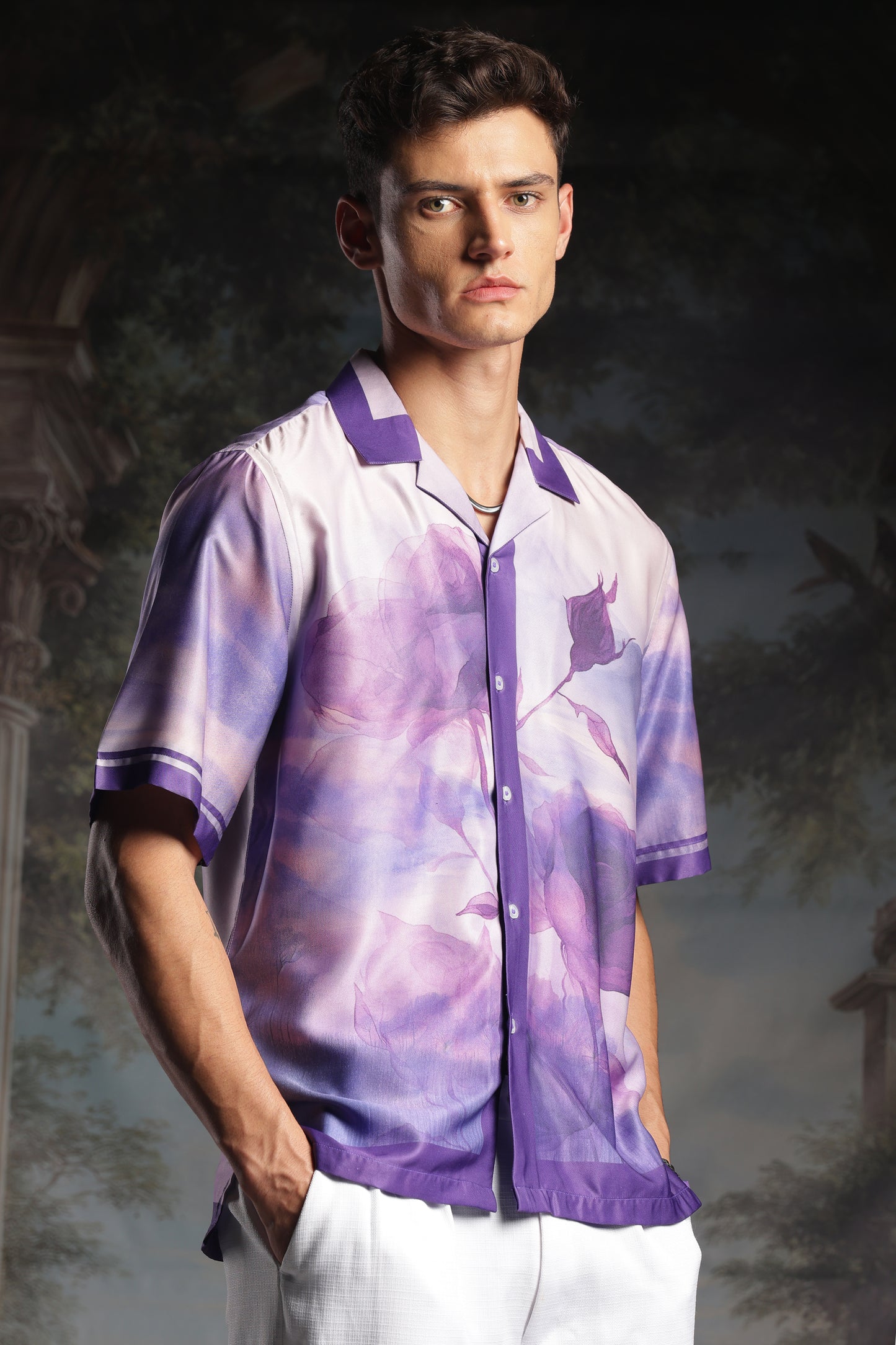 Rare Purple Roselette | Half Sleeve Shirt