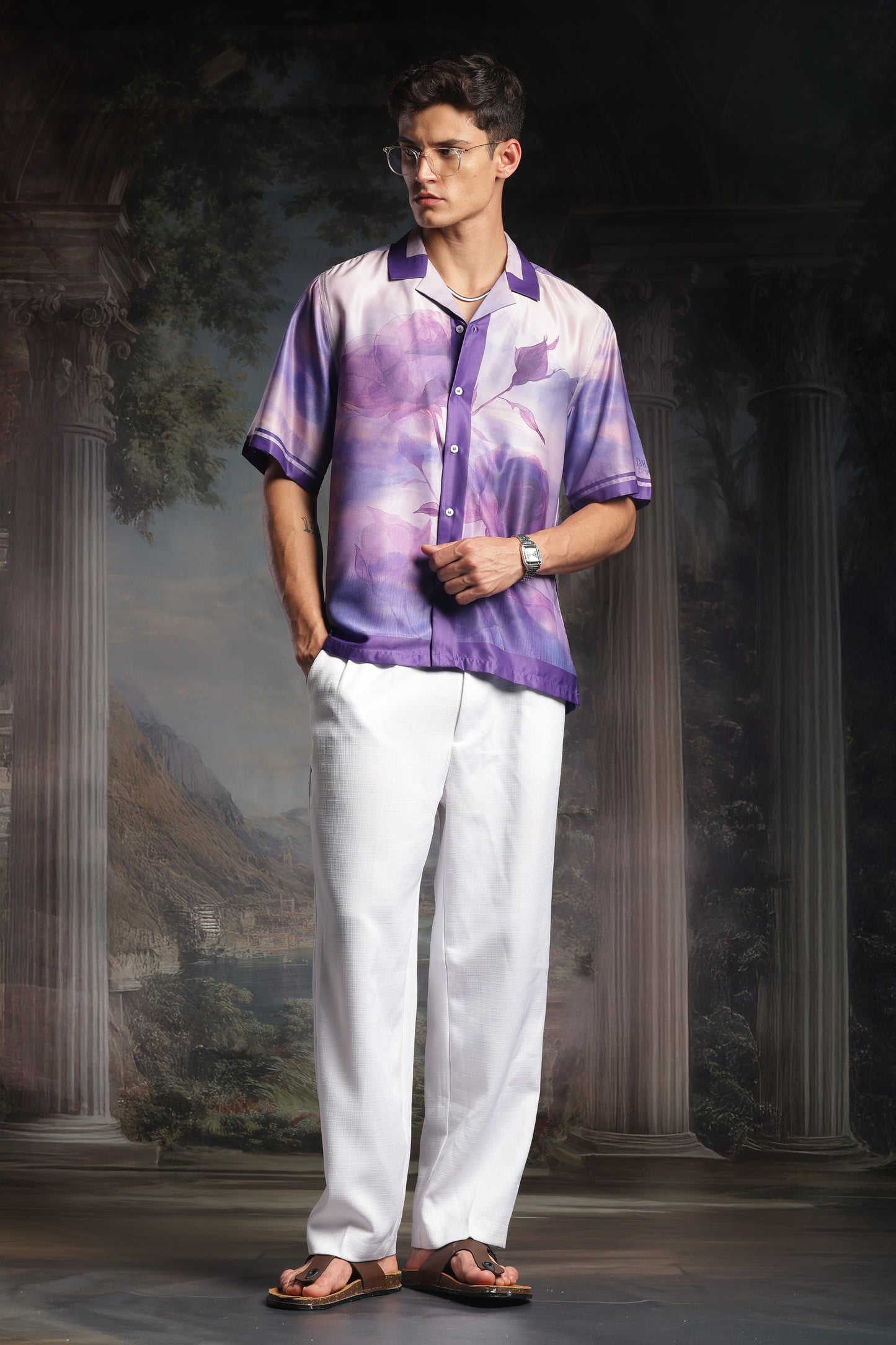 Rare Purple Roselette | Half Sleeve Shirt