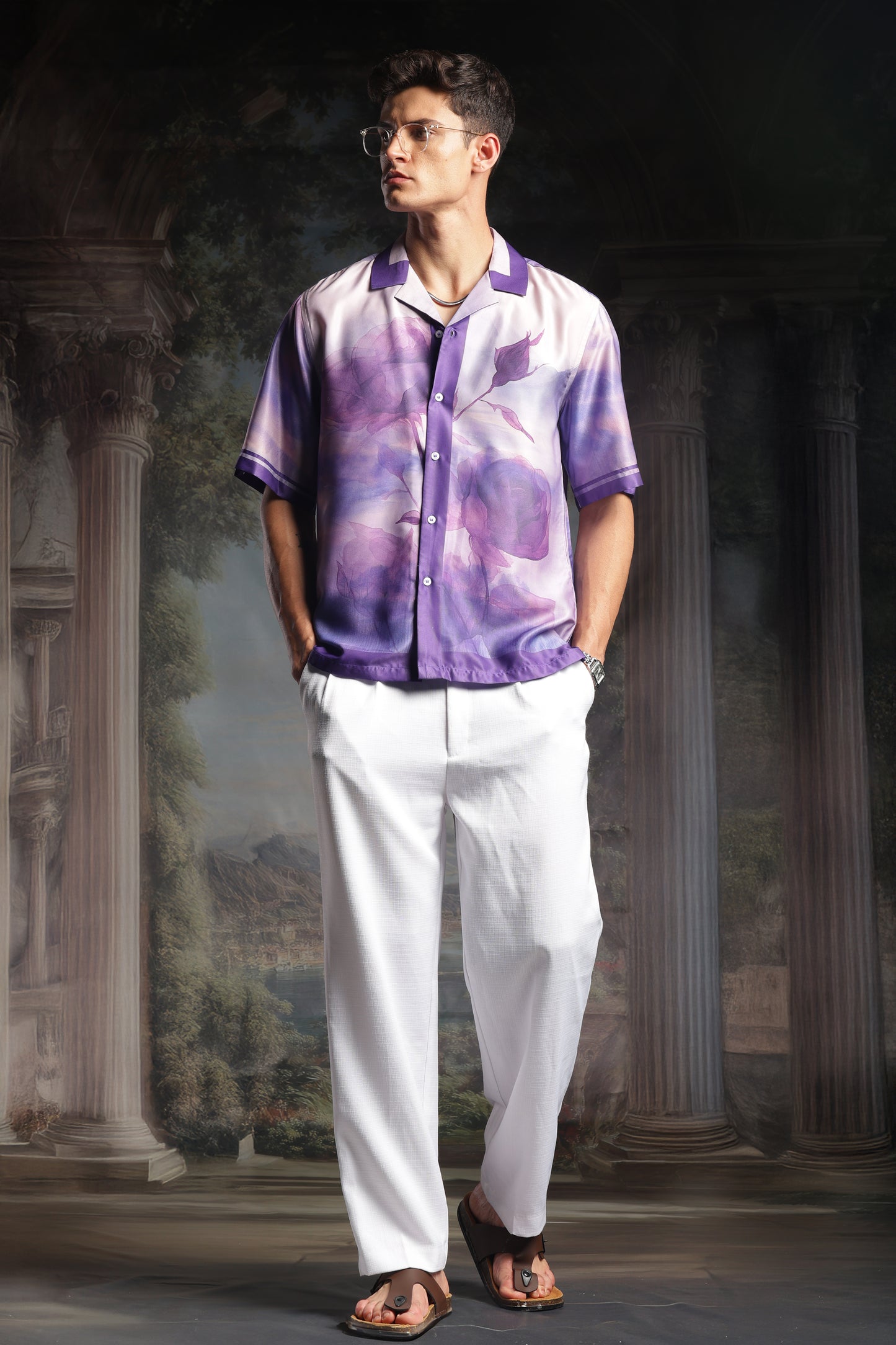 Rare Purple Roselette | Half Sleeve Shirt
