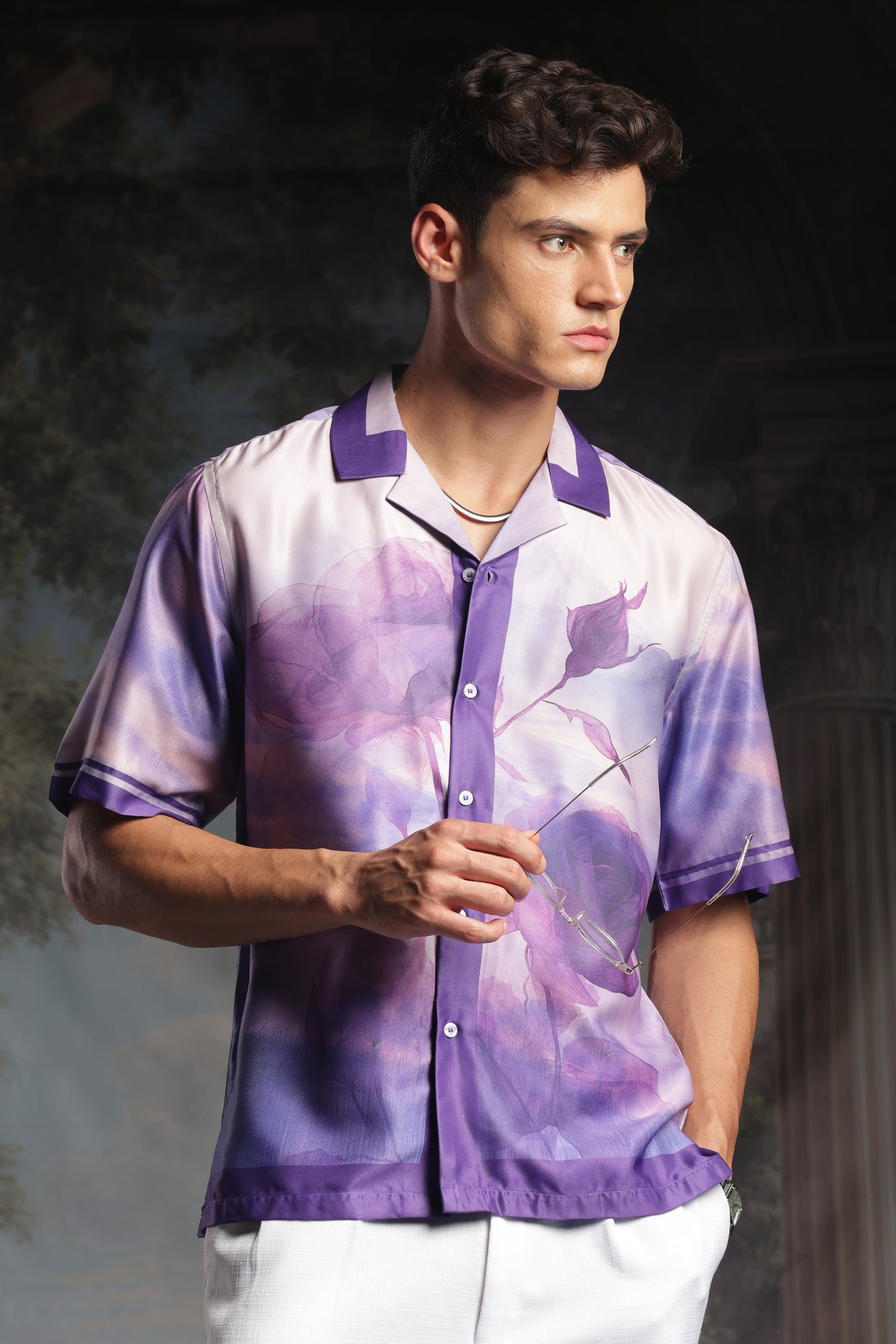 Rare Purple Roselette | Half Sleeve Shirt