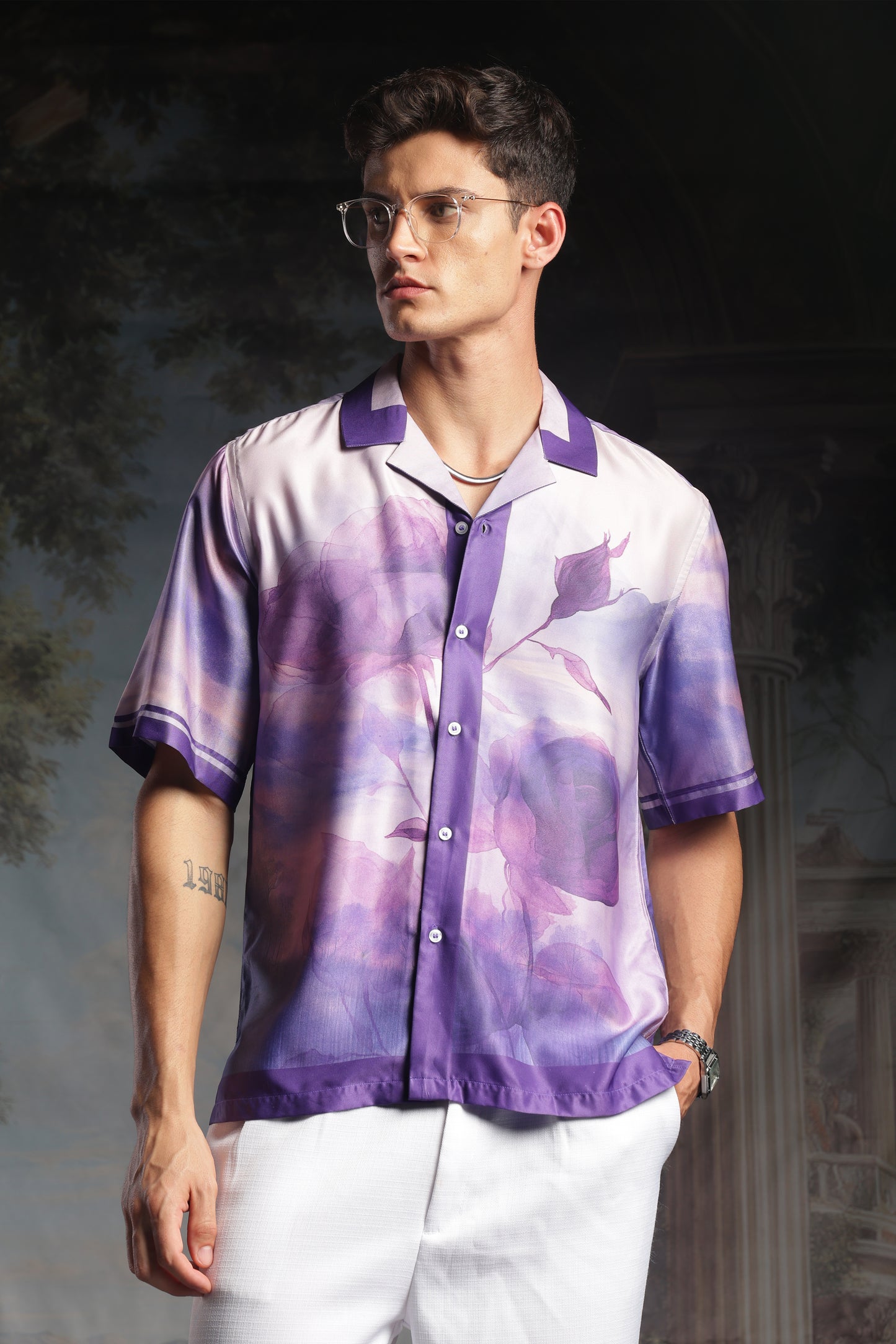 Rare Purple Roselette | Half Sleeve Shirt