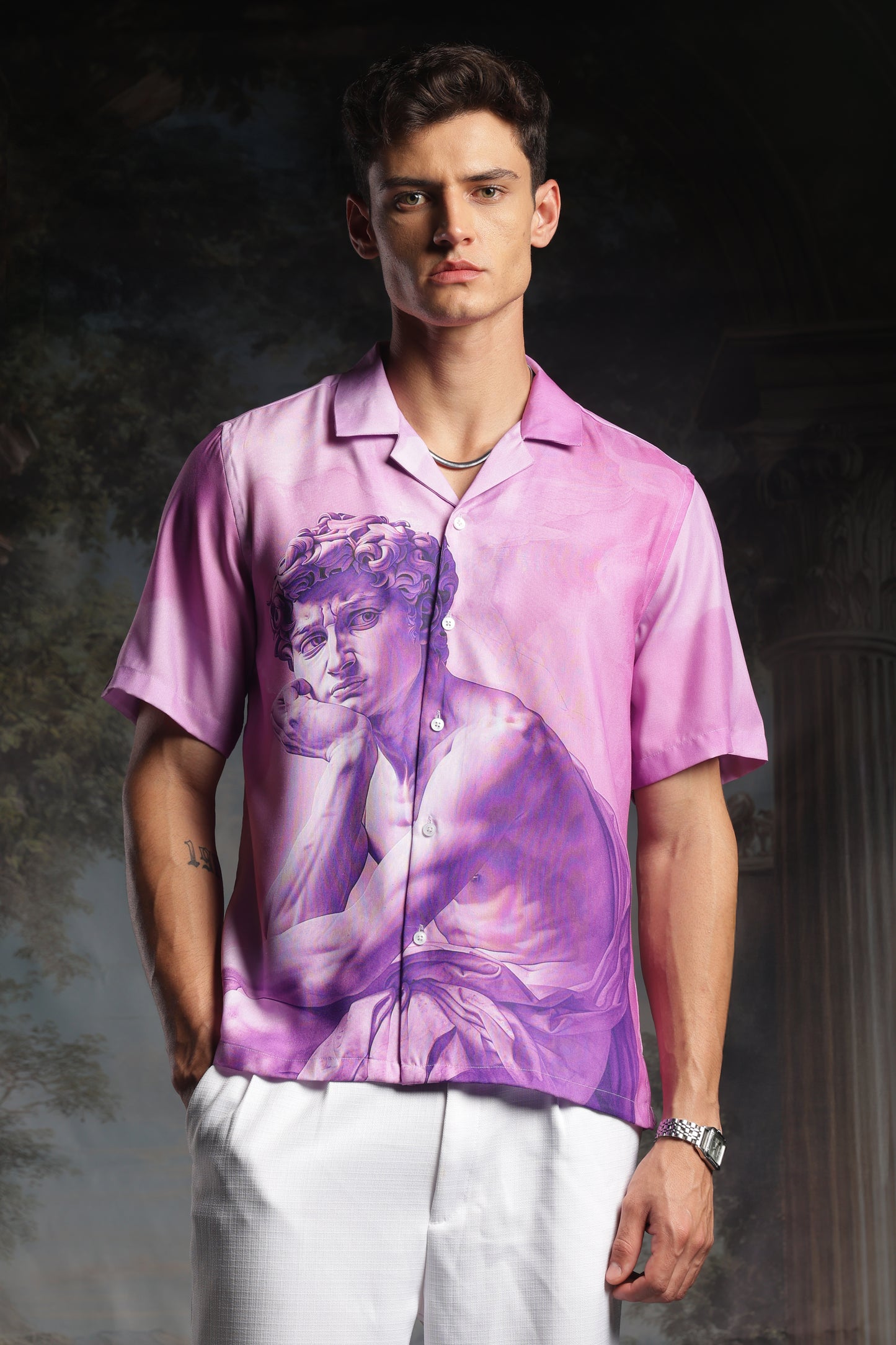 Purple Angelo Resort collar shirt