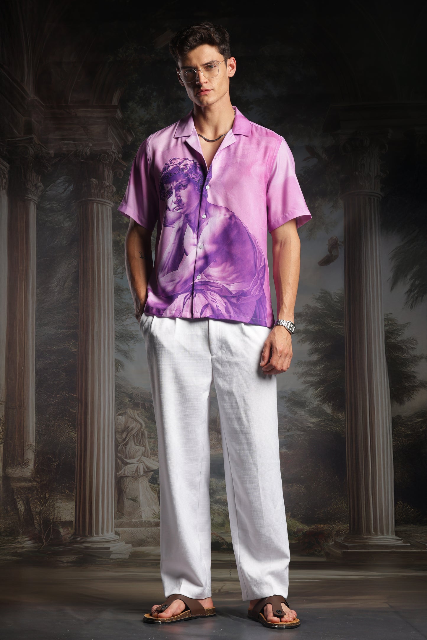 Purple Angelo Resort collar shirt