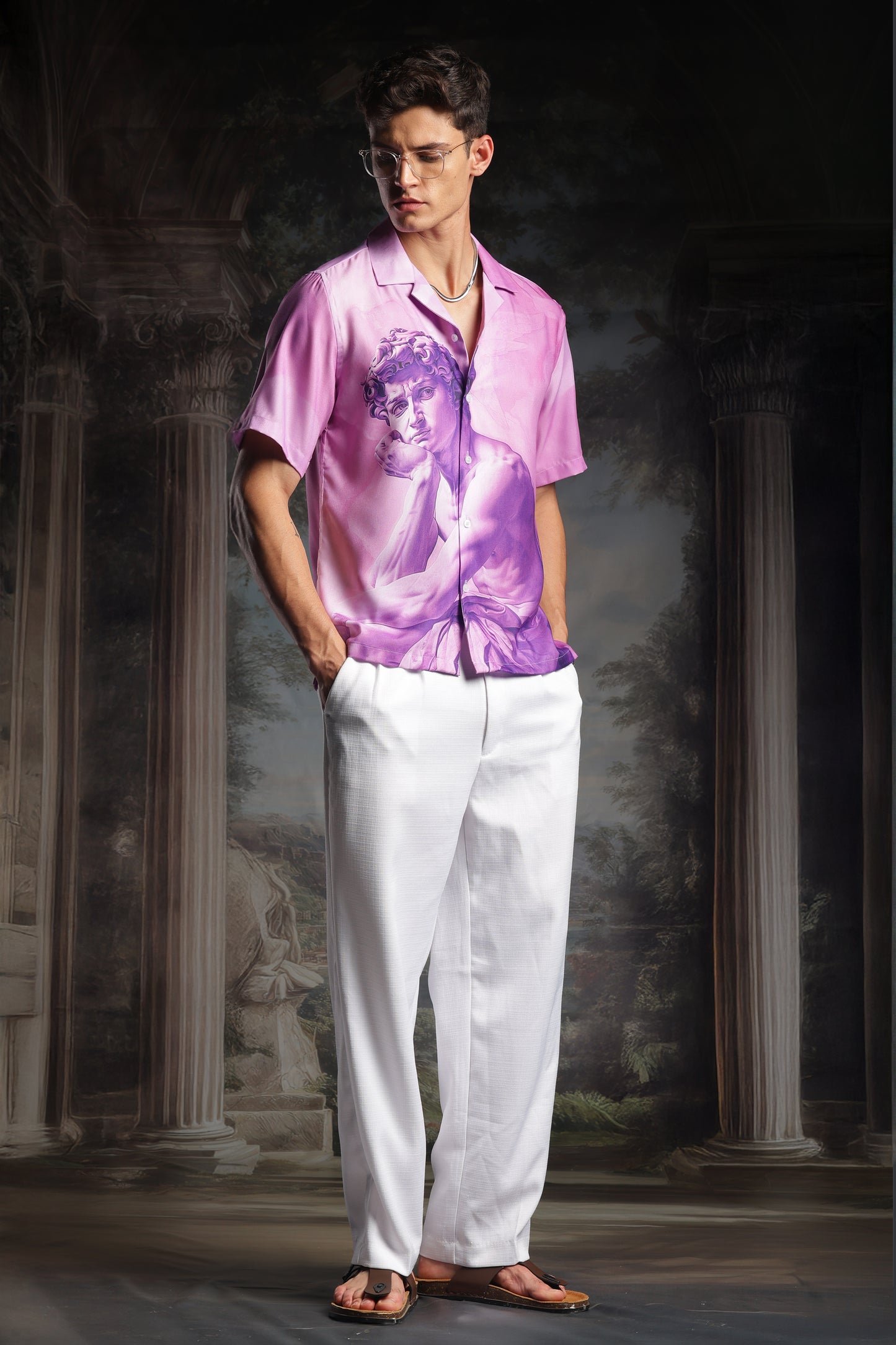 Purple Angelo Resort collar shirt