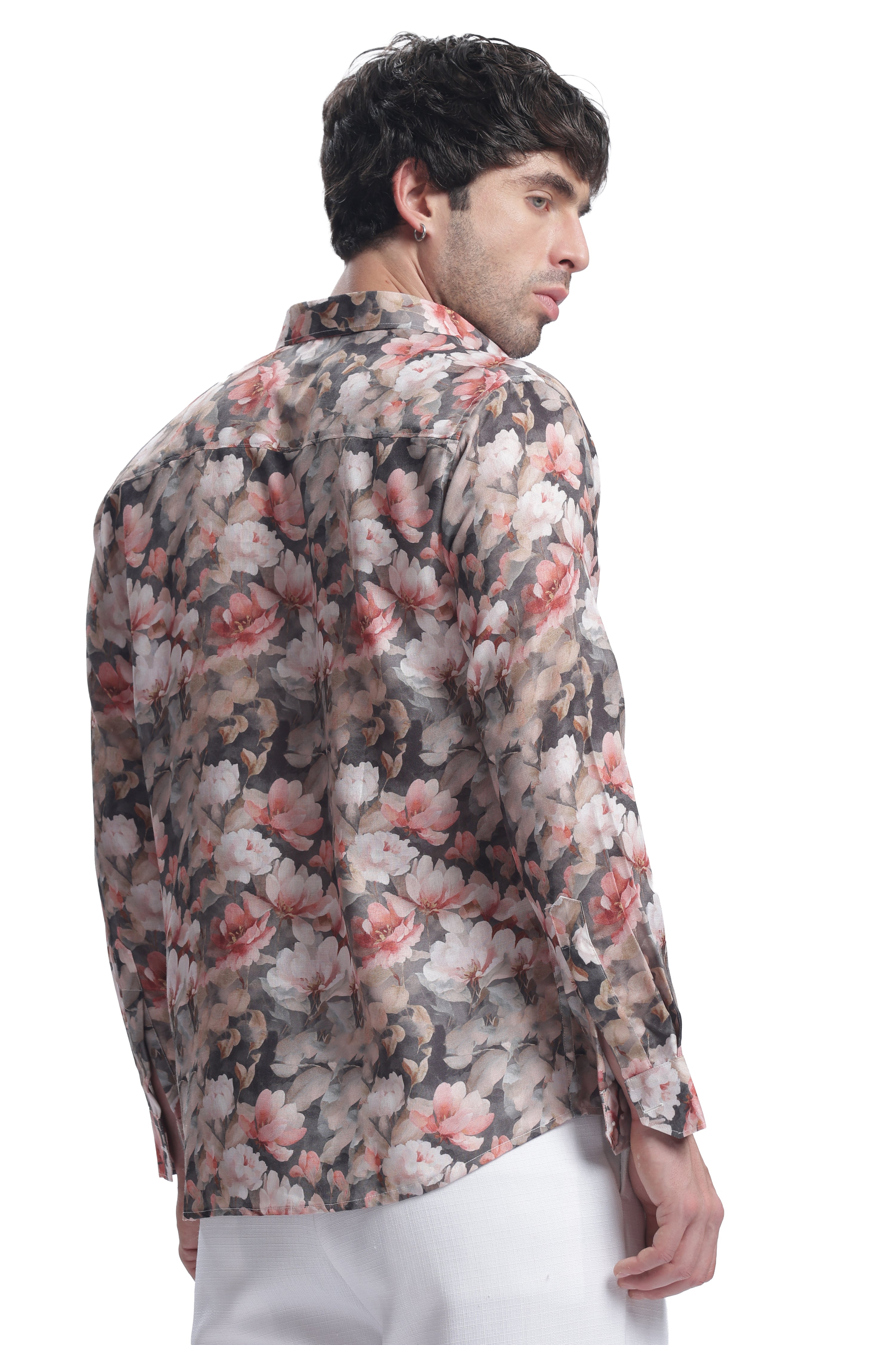 Monet Grey Rose Floral Print Shirt – I’M HERE — inspired by Claude Monet