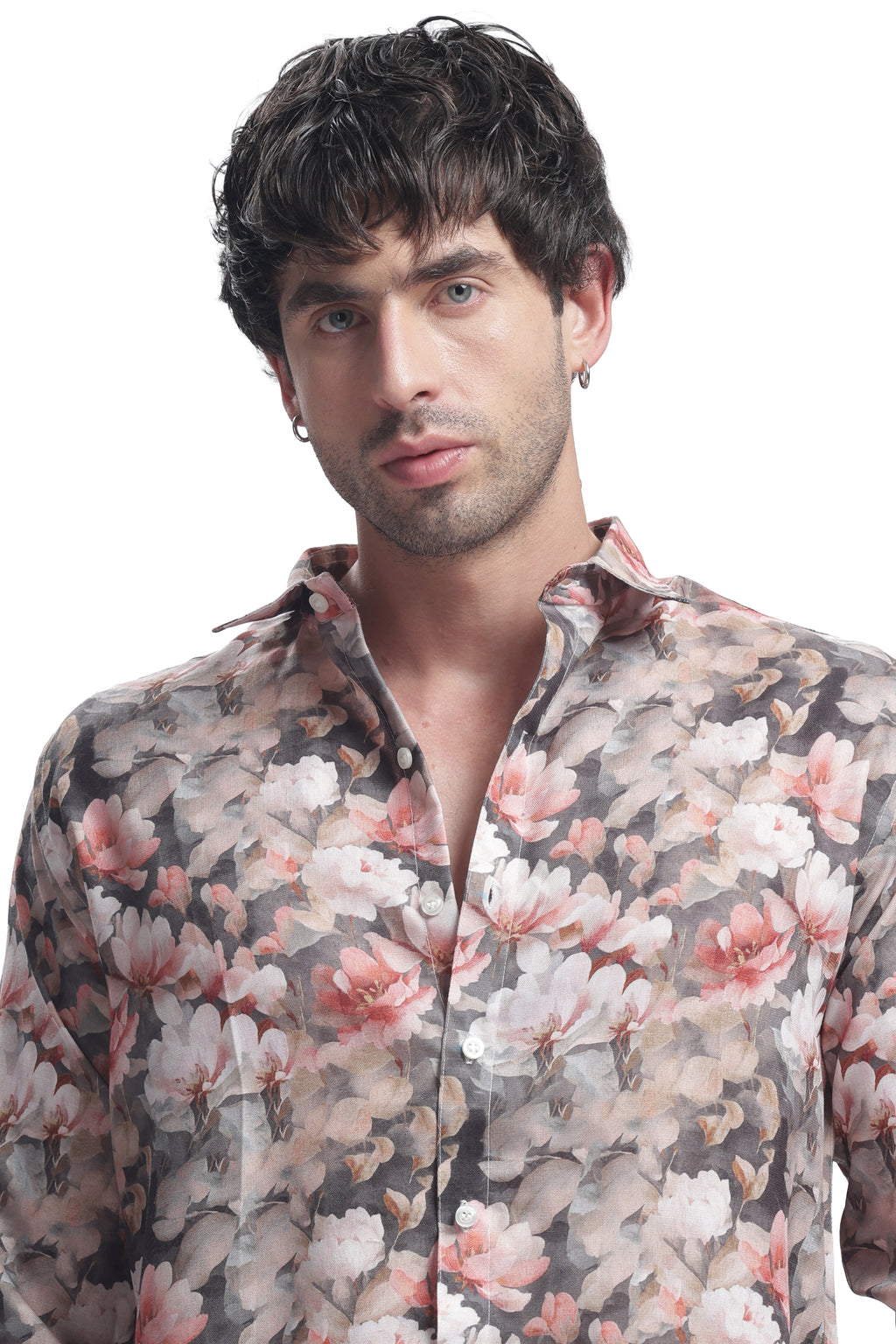 Monet Grey Rose Floral Print Shirt – I’M HERE — inspired by Claude Monet