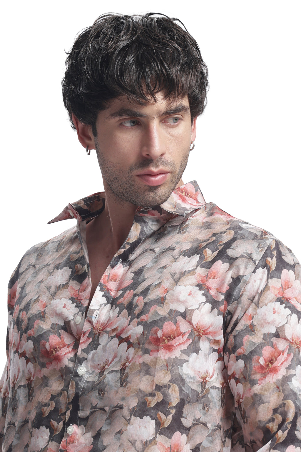 Monet Grey Rose Floral Print Shirt – I’M HERE — inspired by Claude Monet