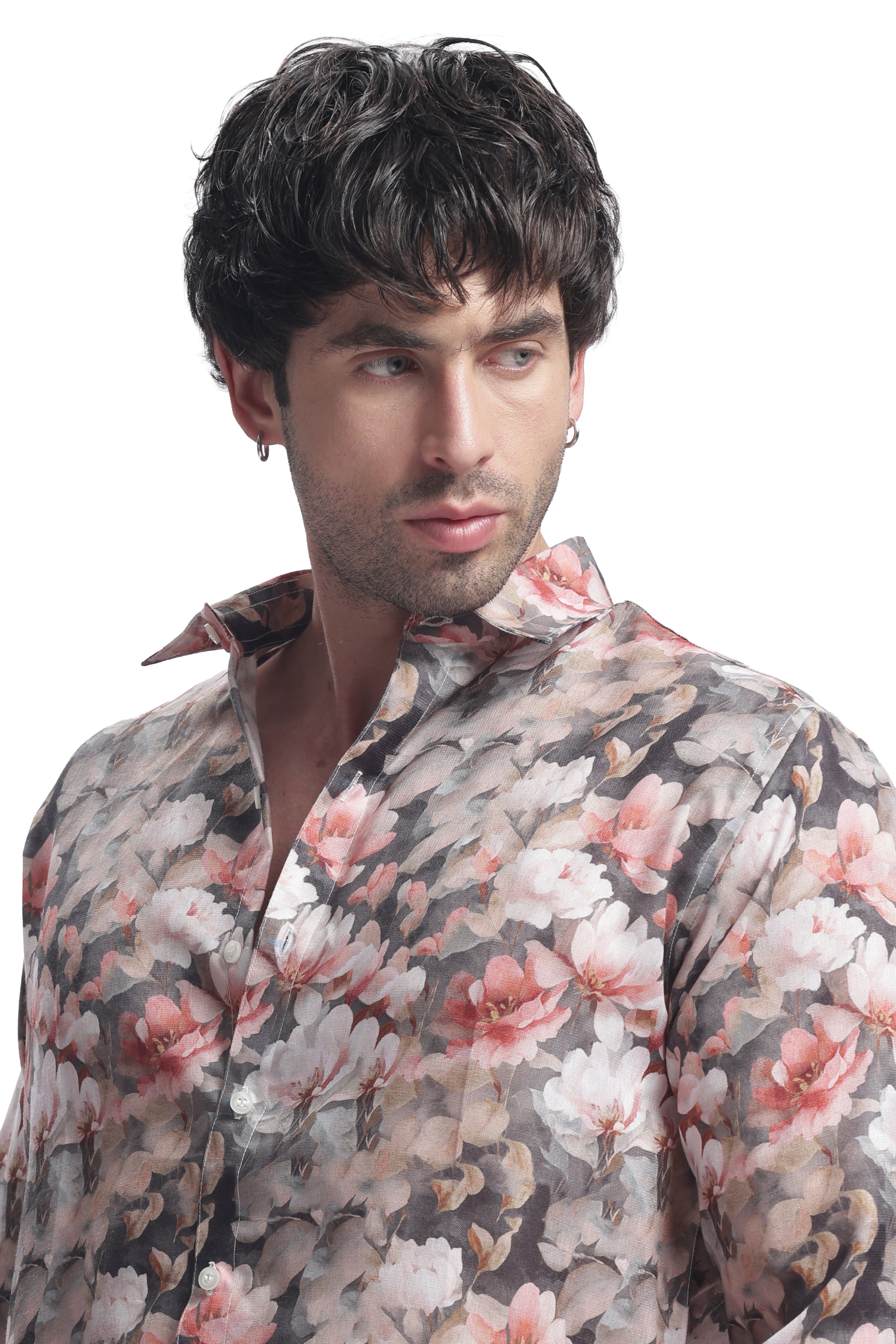 Monet Grey Rose Floral Print Shirt – I’M HERE — inspired by Claude Monet