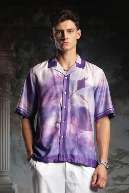 Rare Purple Roselette | Half Sleeve Shirt
