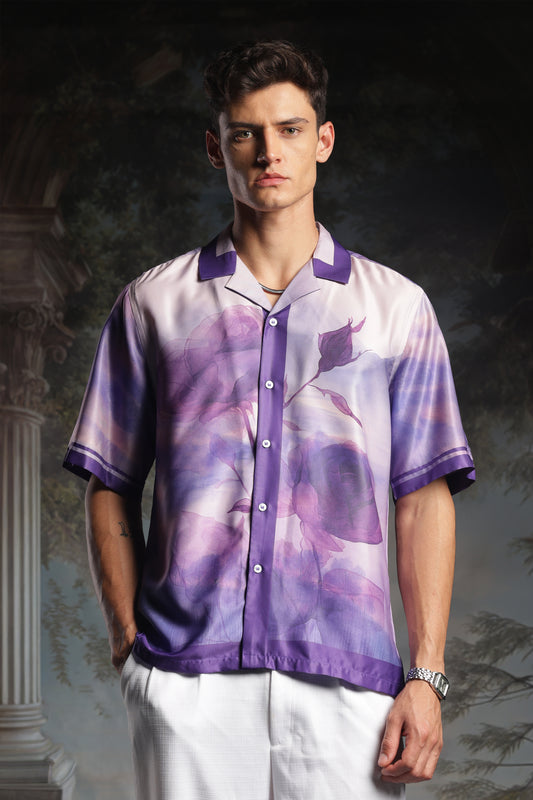 Rare Purple Roselette | Half Sleeve Shirt
