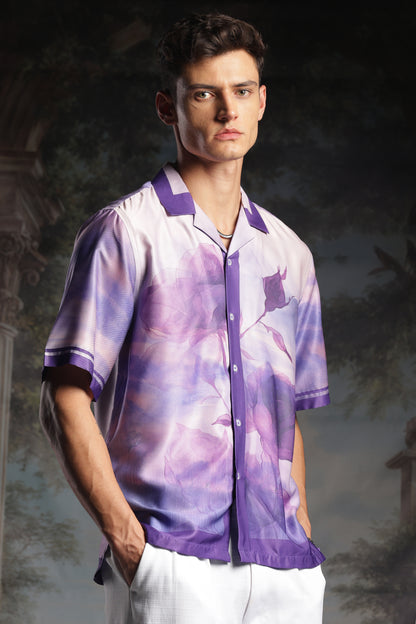 Rare Purple Roselette | Half Sleeve Shirt
