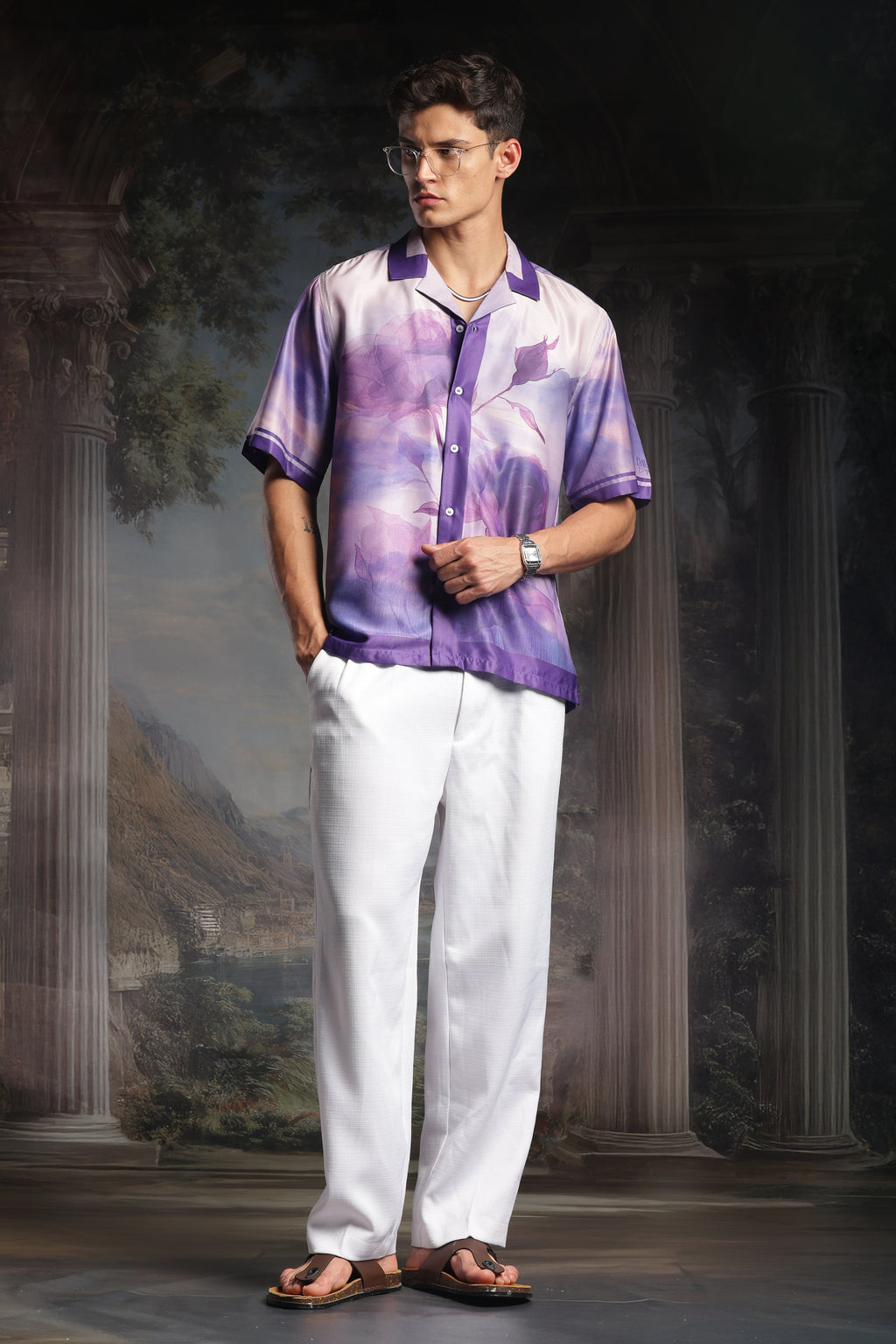 Rare Purple Roselette | Half Sleeve Shirt