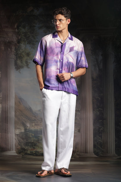 Rare Purple Roselette | Half Sleeve Shirt