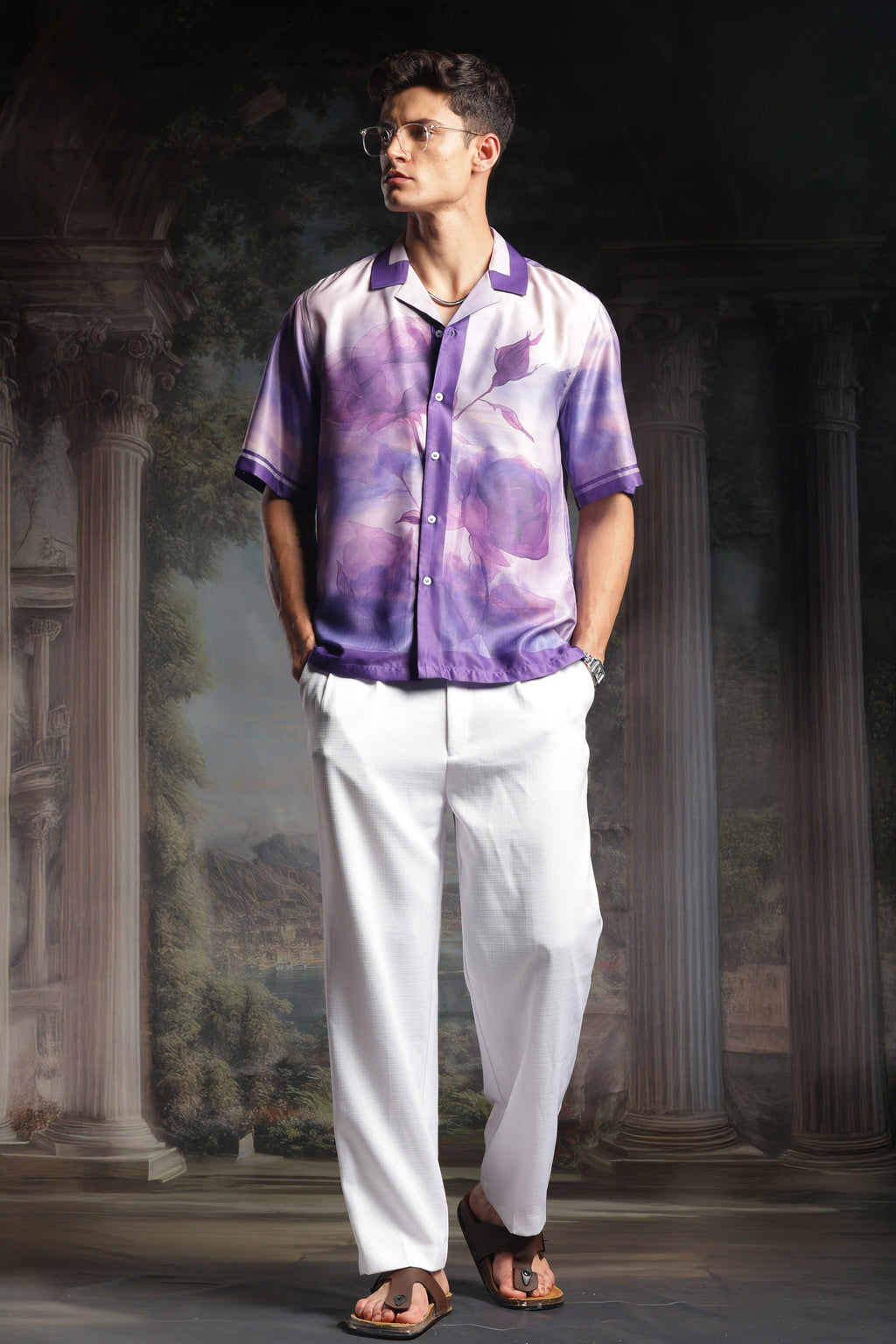 Rare Purple Roselette | Half Sleeve Shirt