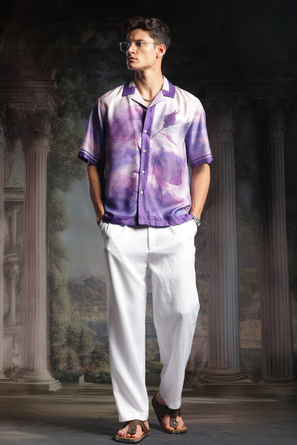 Rare Purple Roselette | Half Sleeve Shirt