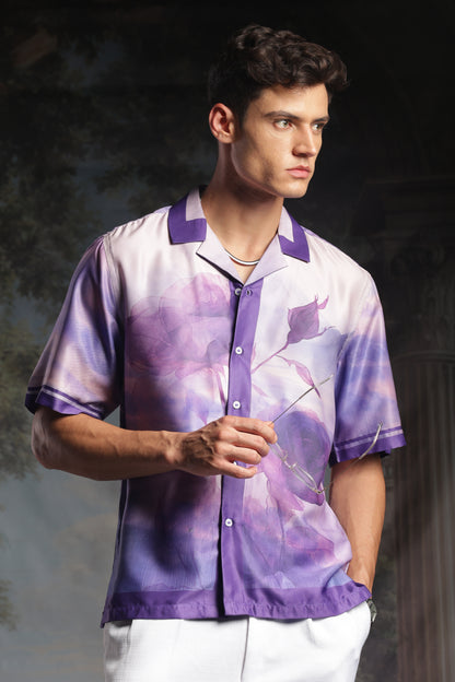 Rare Purple Roselette | Half Sleeve Shirt