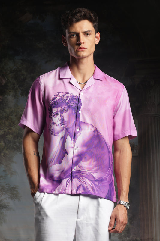 Purple Angelo Resort collar shirt