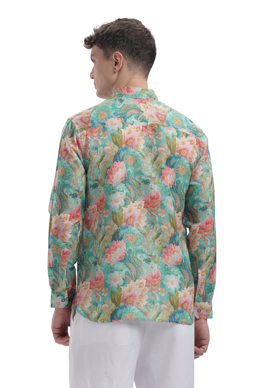 I'MHERE Essentials Pastel Green & Peach full sleeve shirt