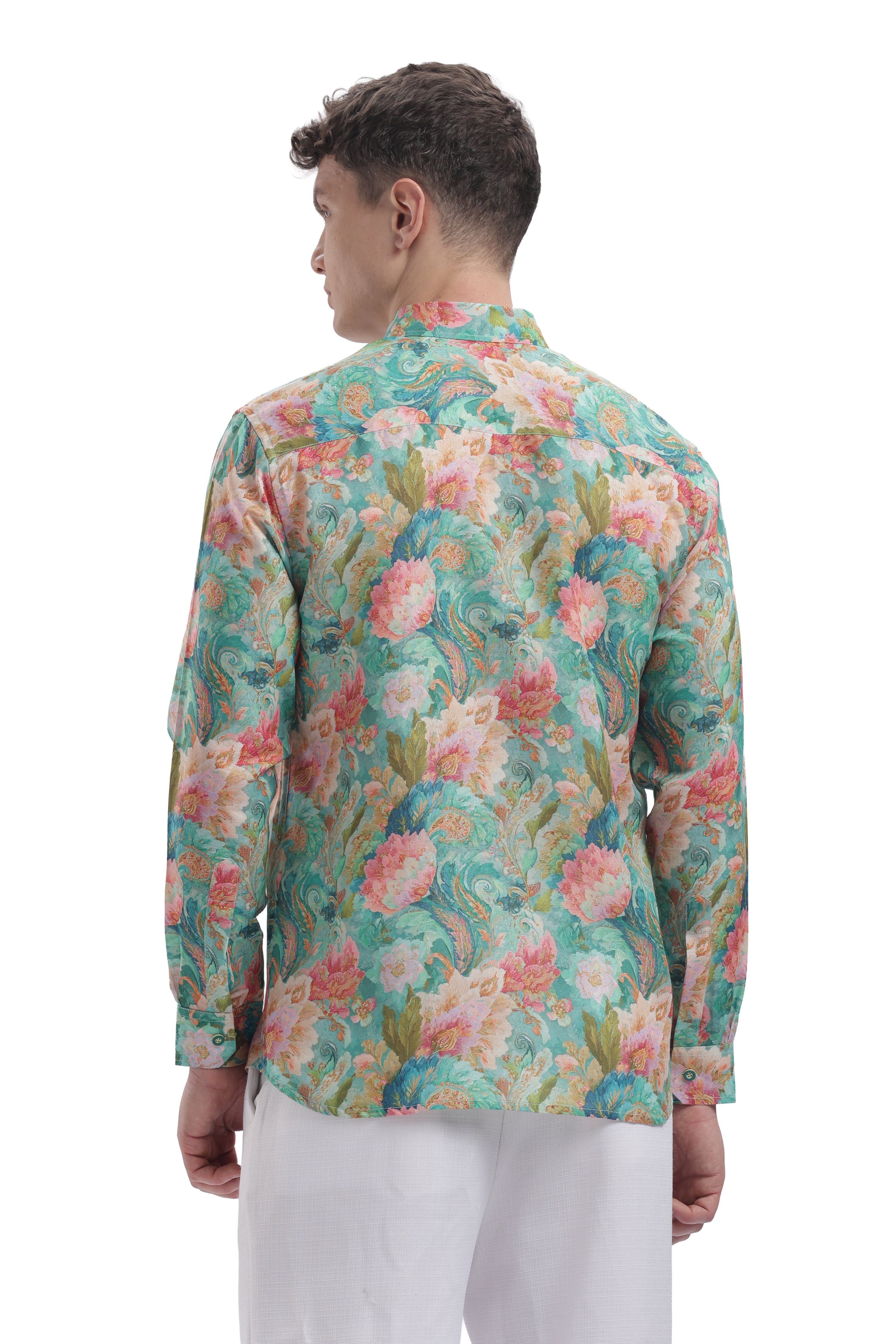 I'MHERE Essentials Pastel Green & Peach full sleeve shirt