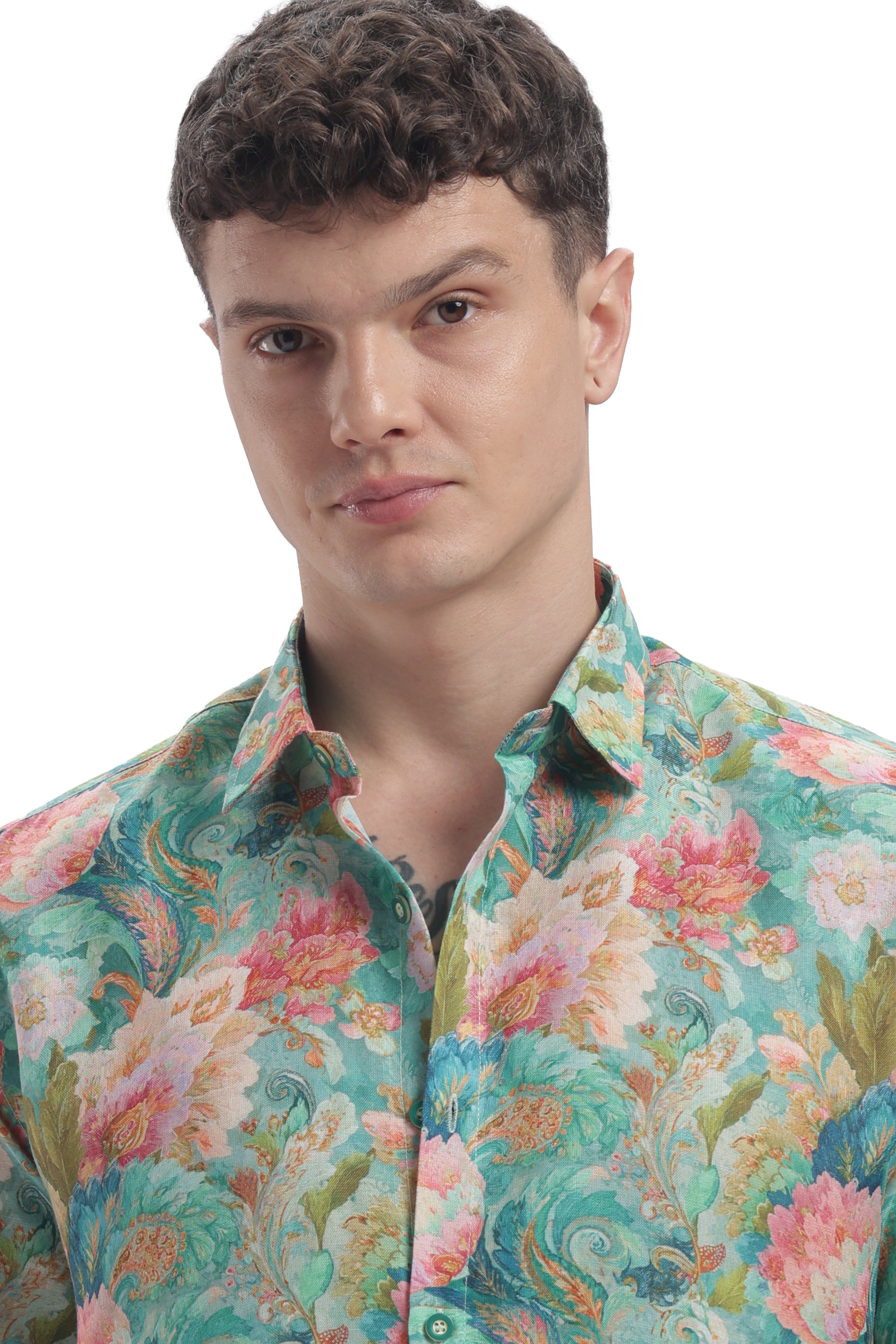 I'MHERE Essentials Pastel Green & Peach full sleeve shirt