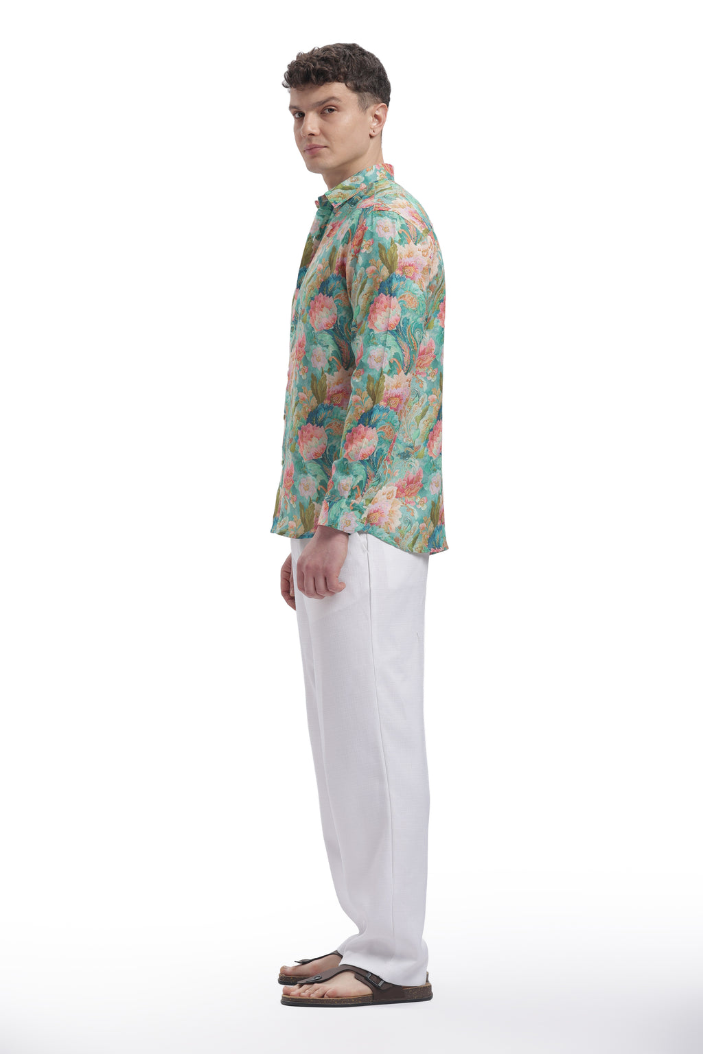 I'MHERE Essentials Pastel Green & Peach full sleeve shirt