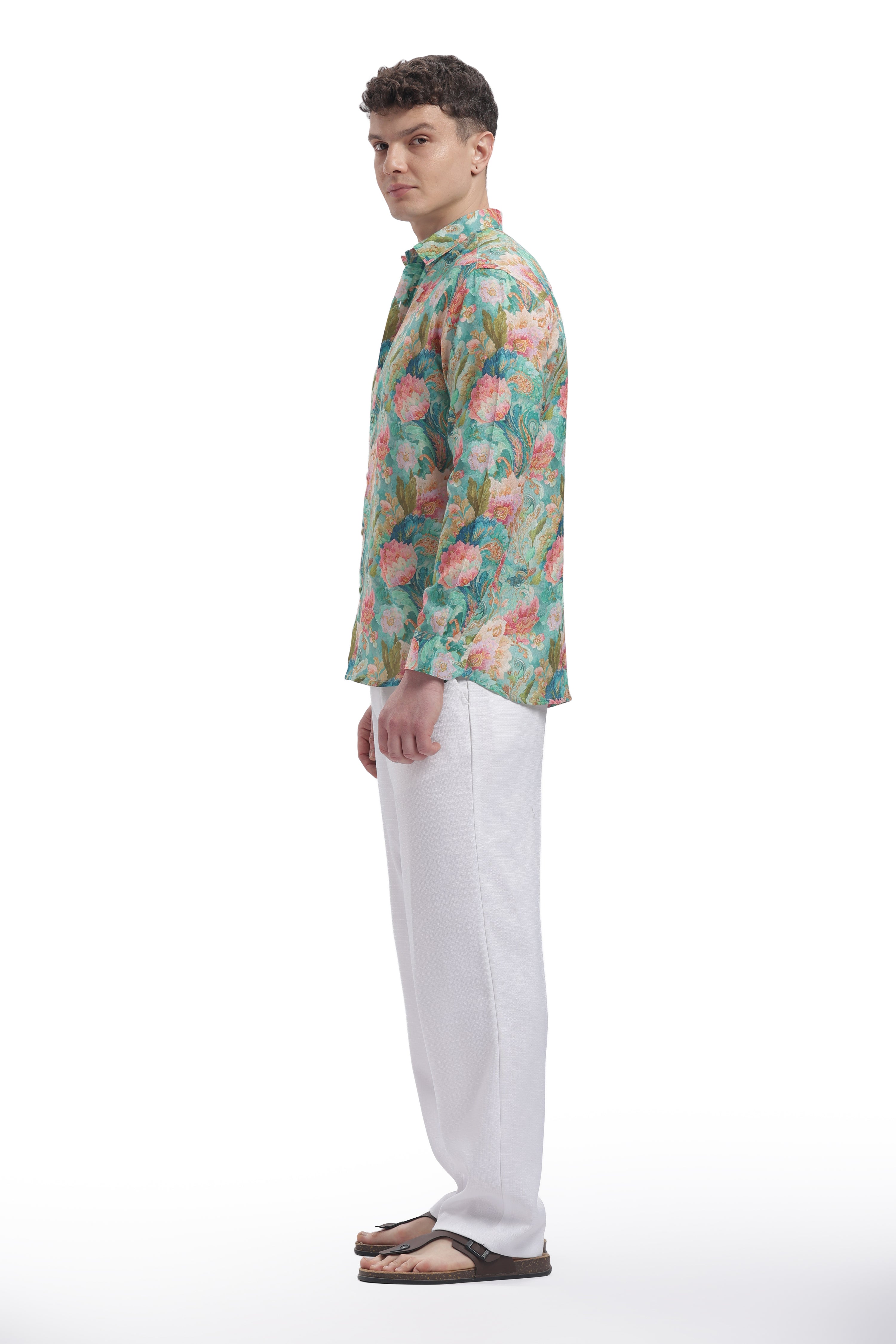 I'MHERE Essentials Pastel Green & Peach full sleeve shirt