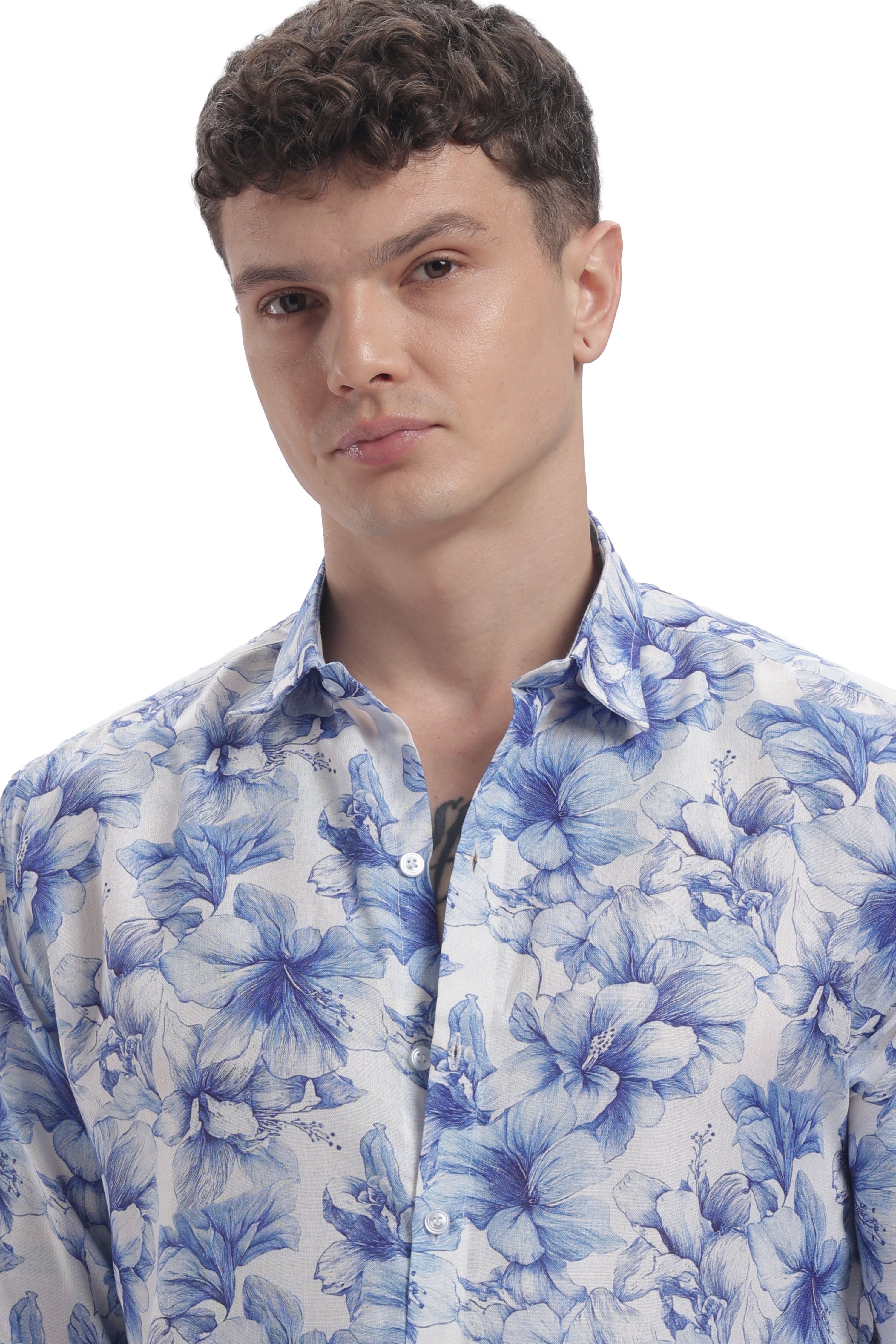 I'MHERE Essentials Blue Micron floral full sleeve shirt