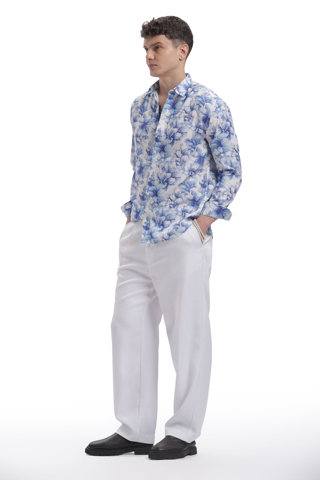 I'MHERE Essentials Blue Micron floral full sleeve shirt