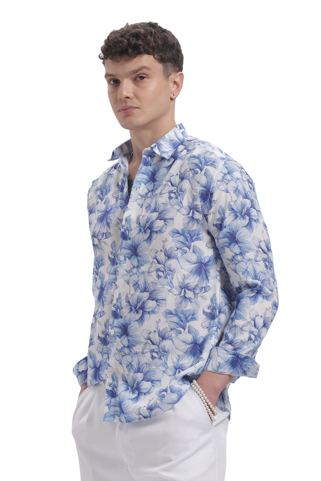 I'MHERE Essentials Blue Micron floral full sleeve shirt