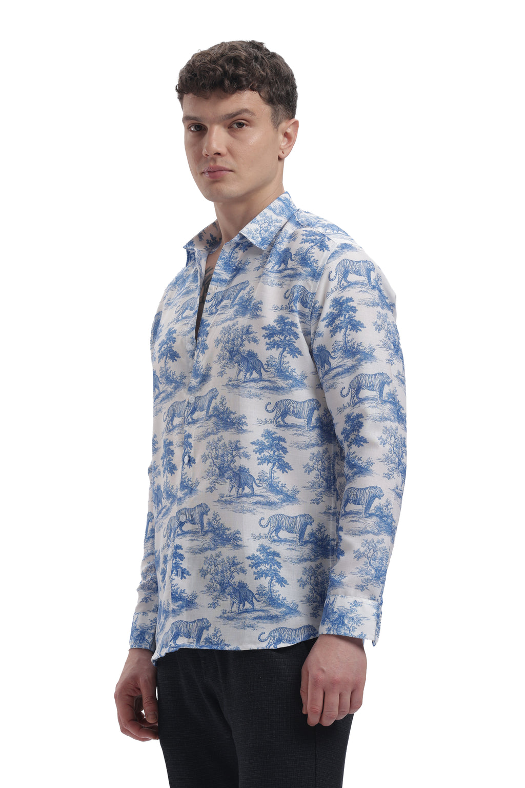 Tiger toile I'MHERE Essential full sleeve shirt