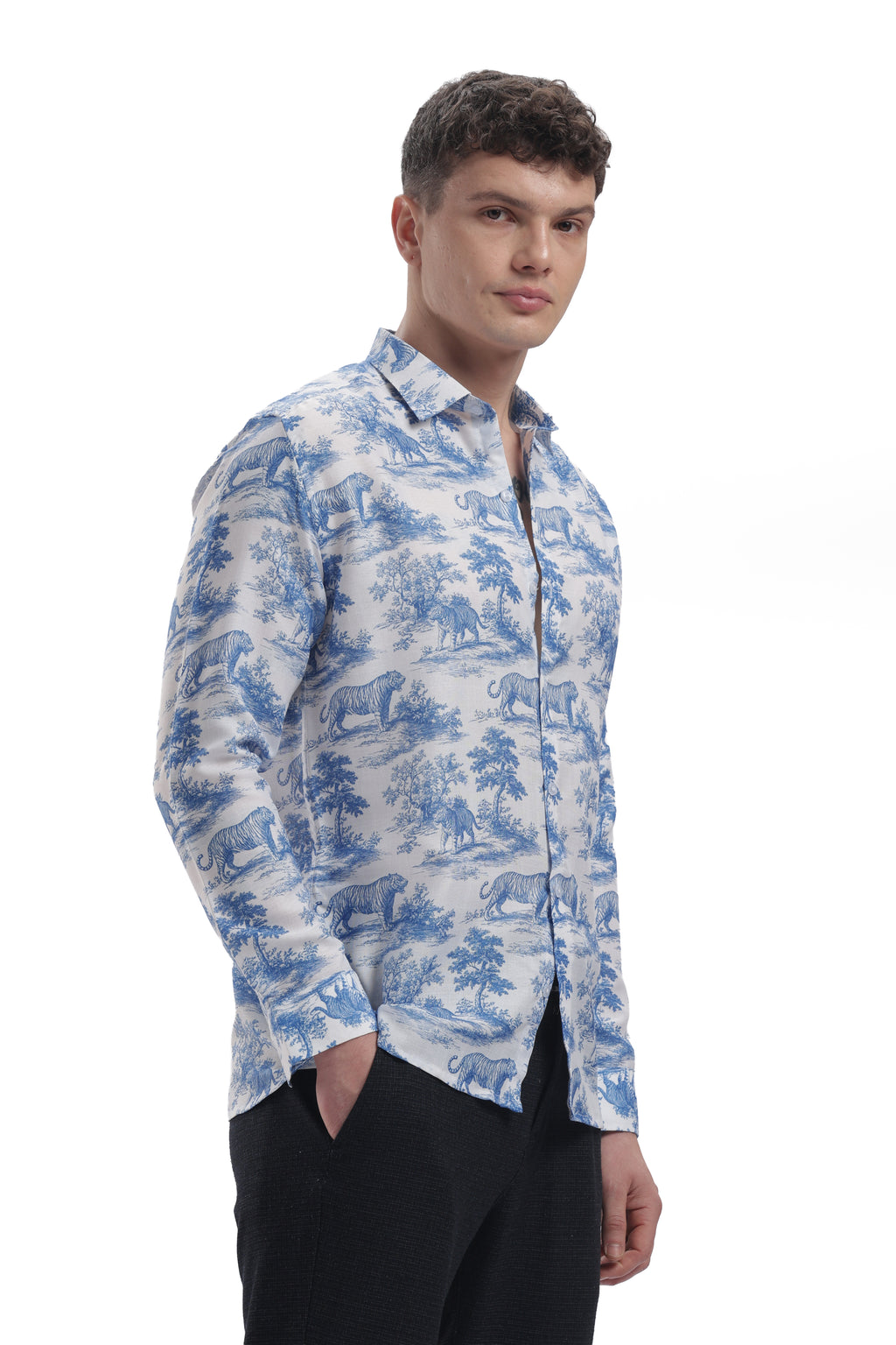 Tiger toile I'MHERE Essential full sleeve shirt