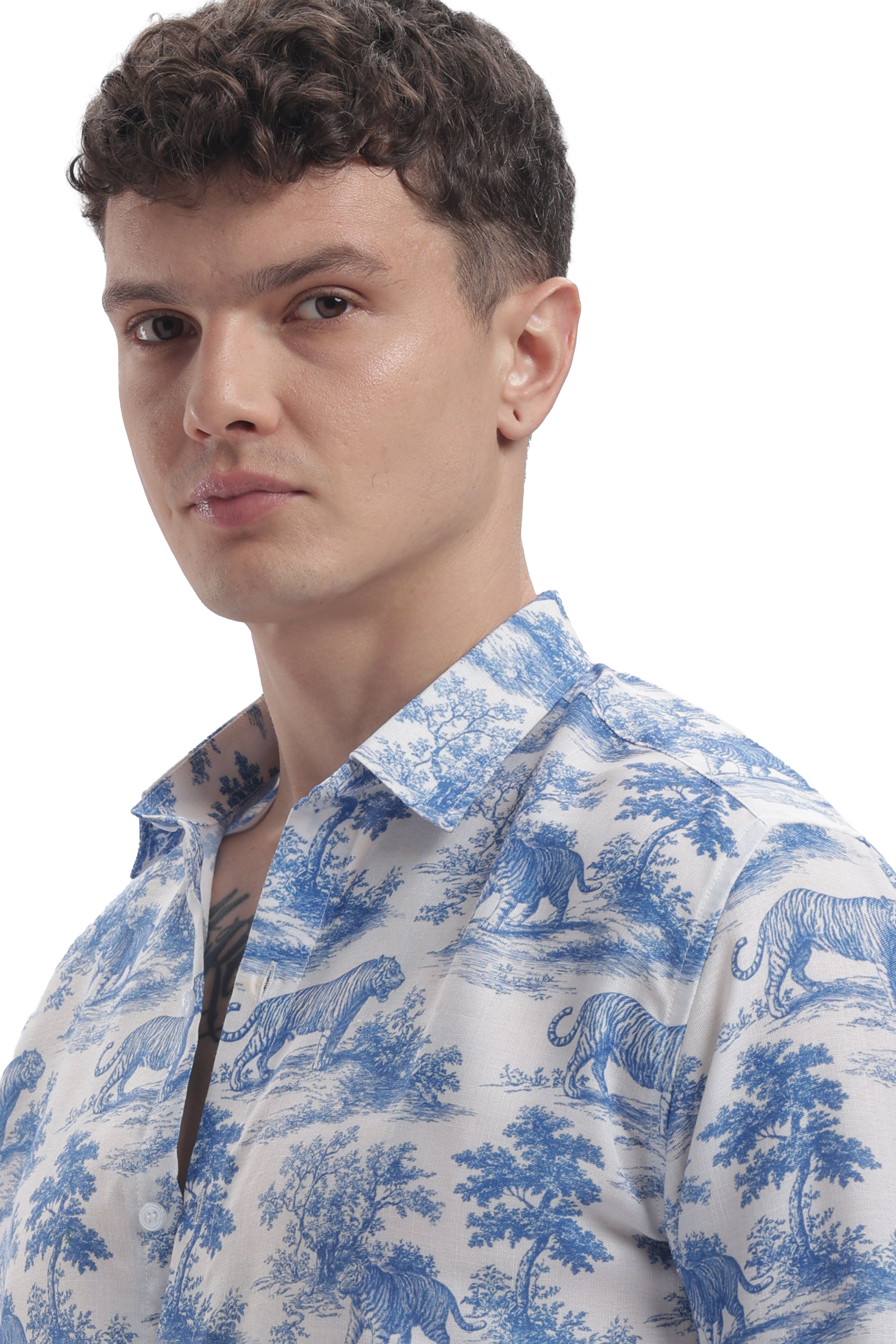 Tiger toile I'MHERE Essential full sleeve shirt