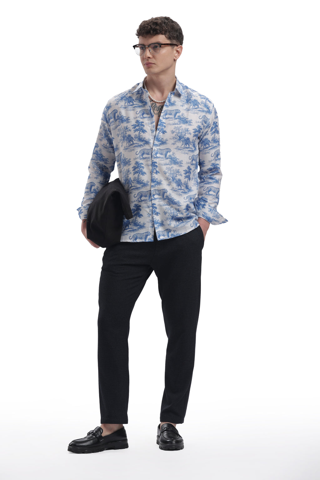 Tiger toile I'MHERE Essential full sleeve shirt