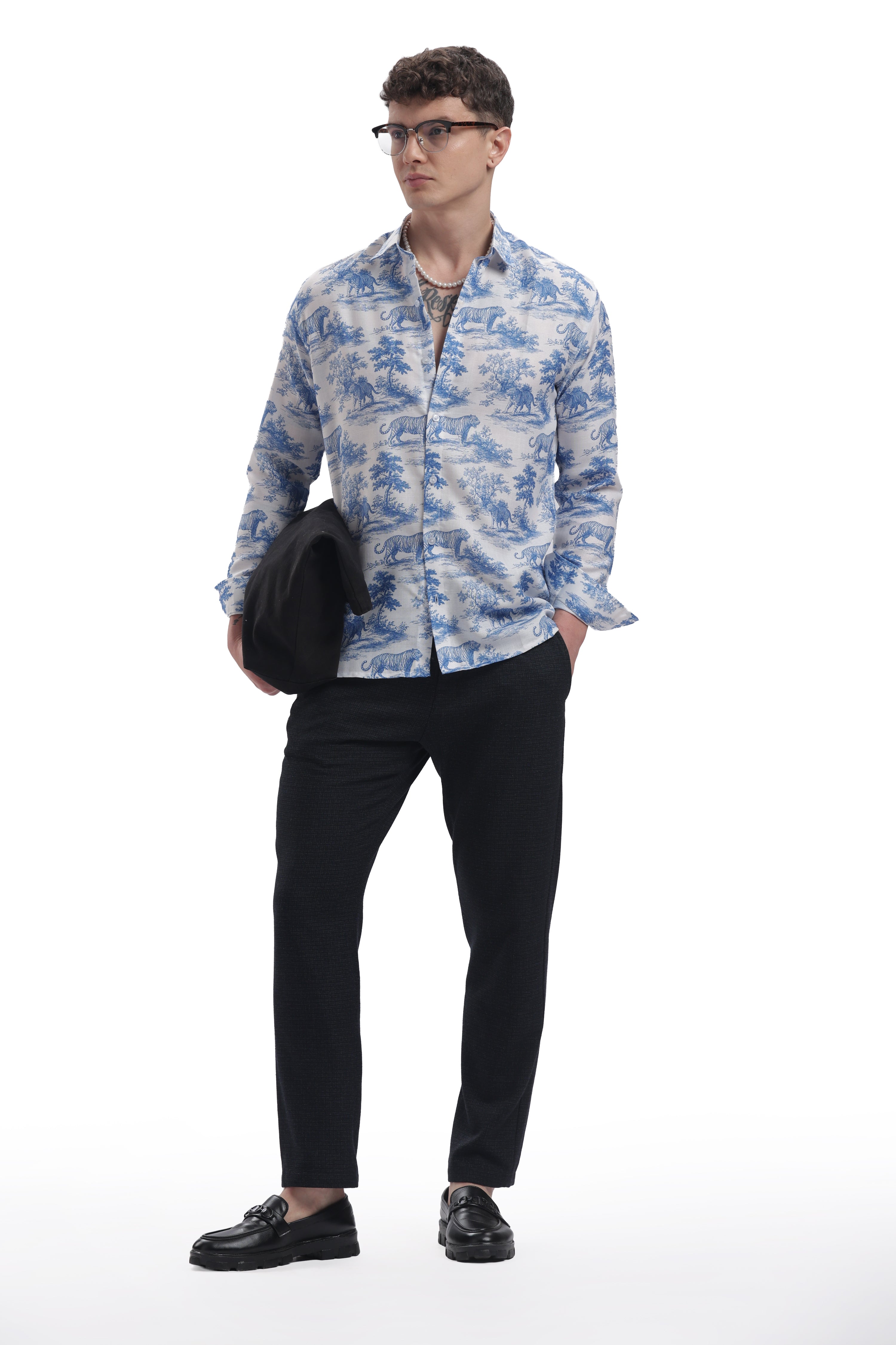 Tiger toile I'MHERE Essential full sleeve shirt