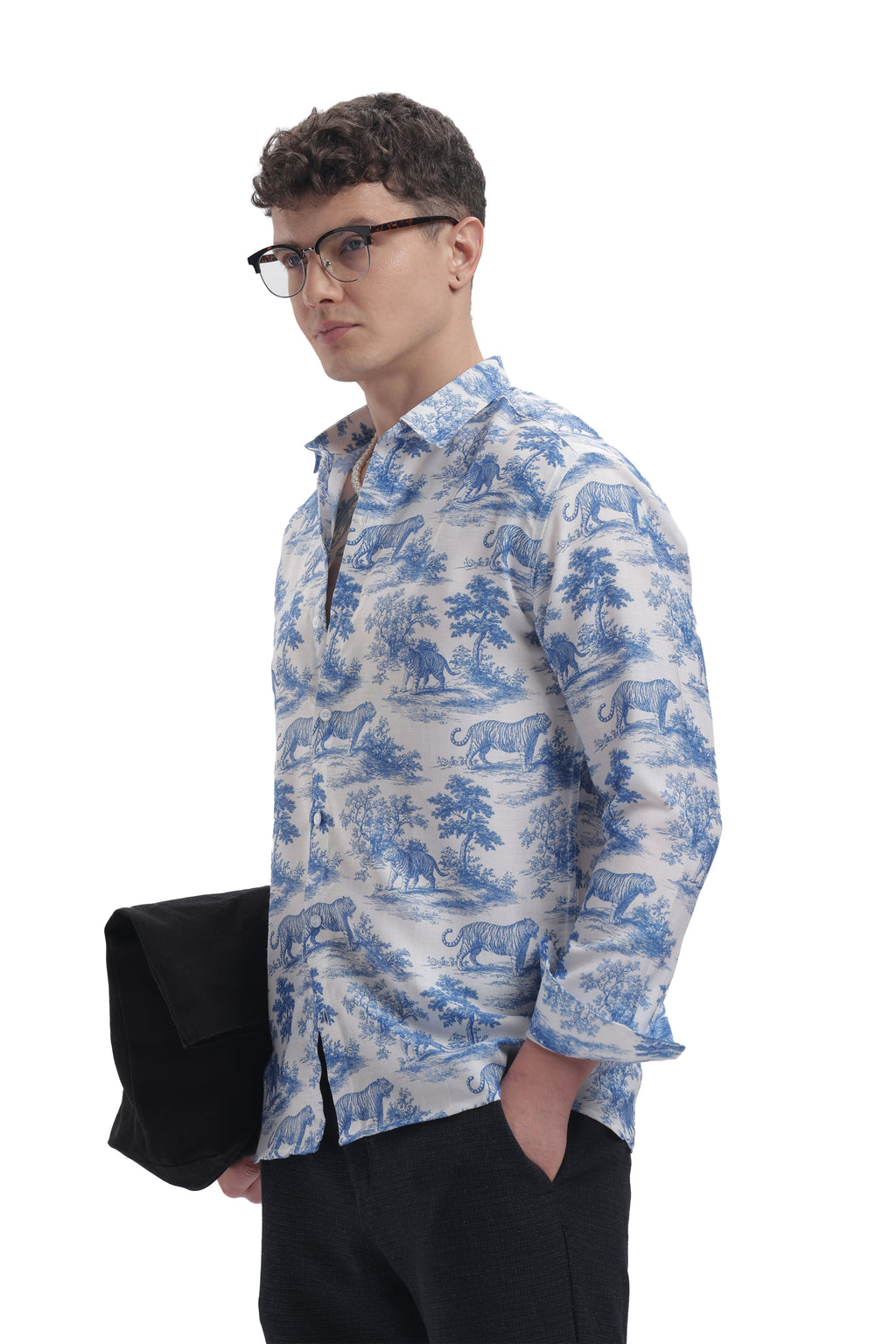 Tiger toile I'MHERE Essential full sleeve shirt