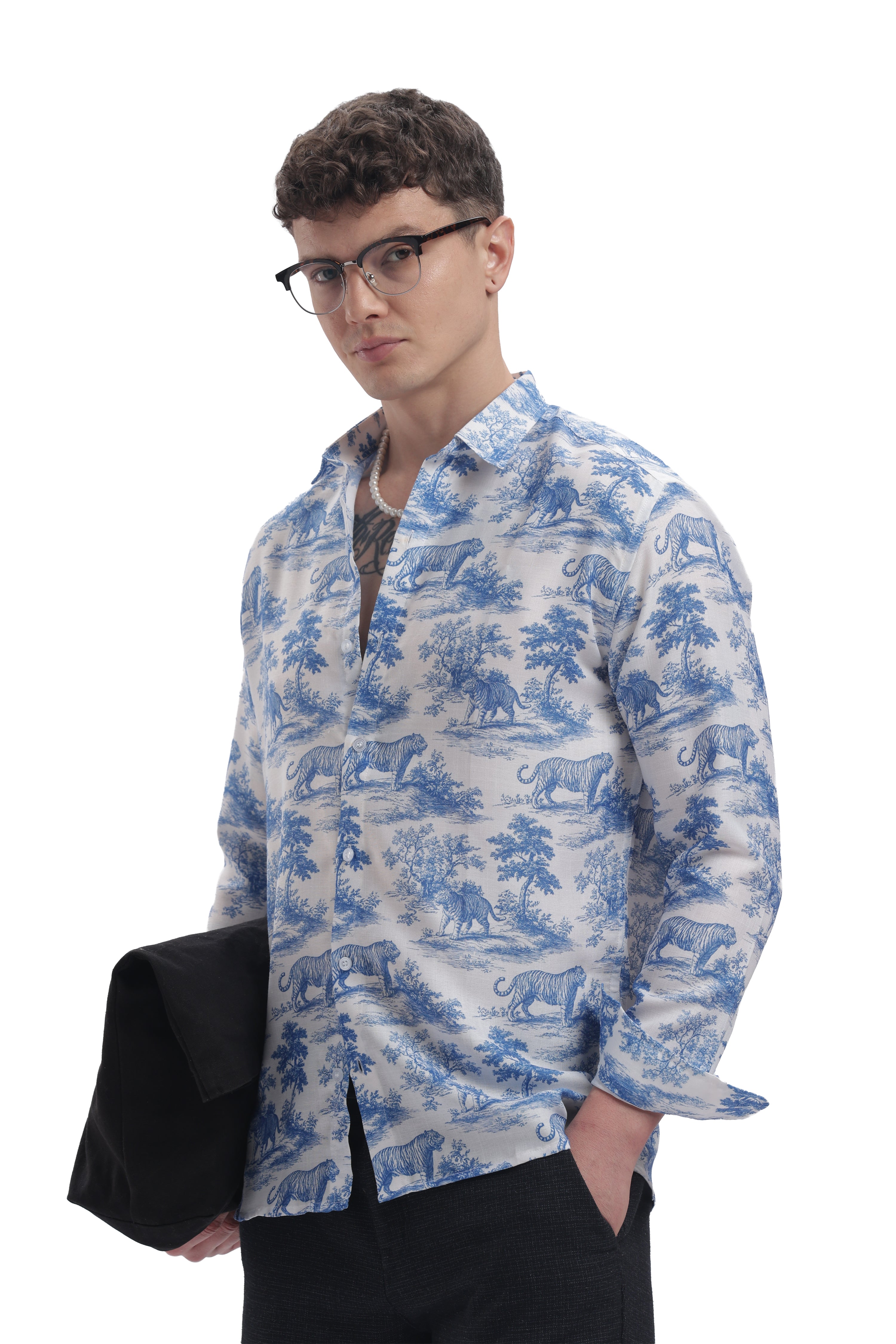 Tiger toile I'MHERE Essential full sleeve shirt
