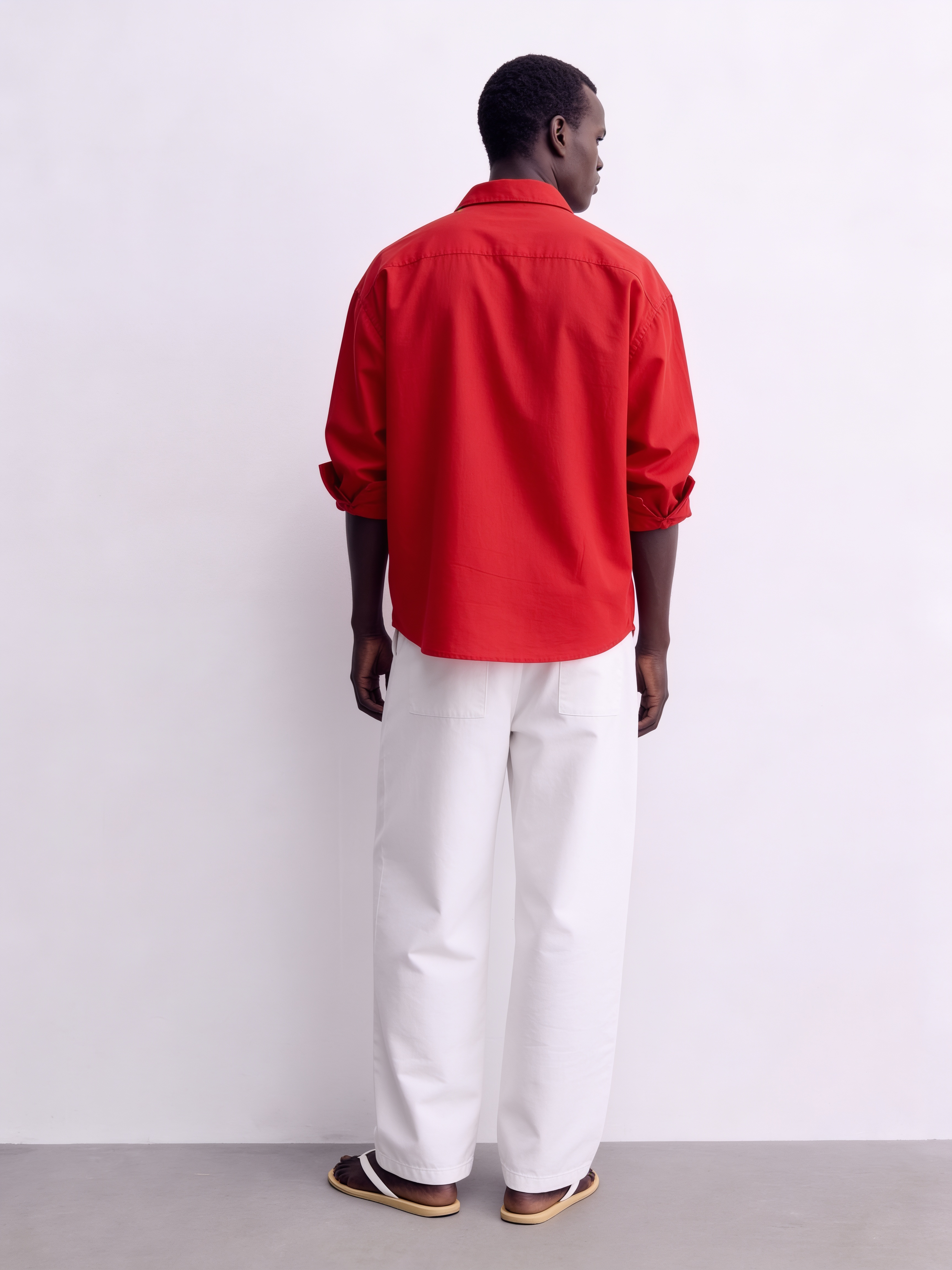 Main Character | Cropped Relaxed-Fit Drop-Shoulder Shirt | Hot Sauce