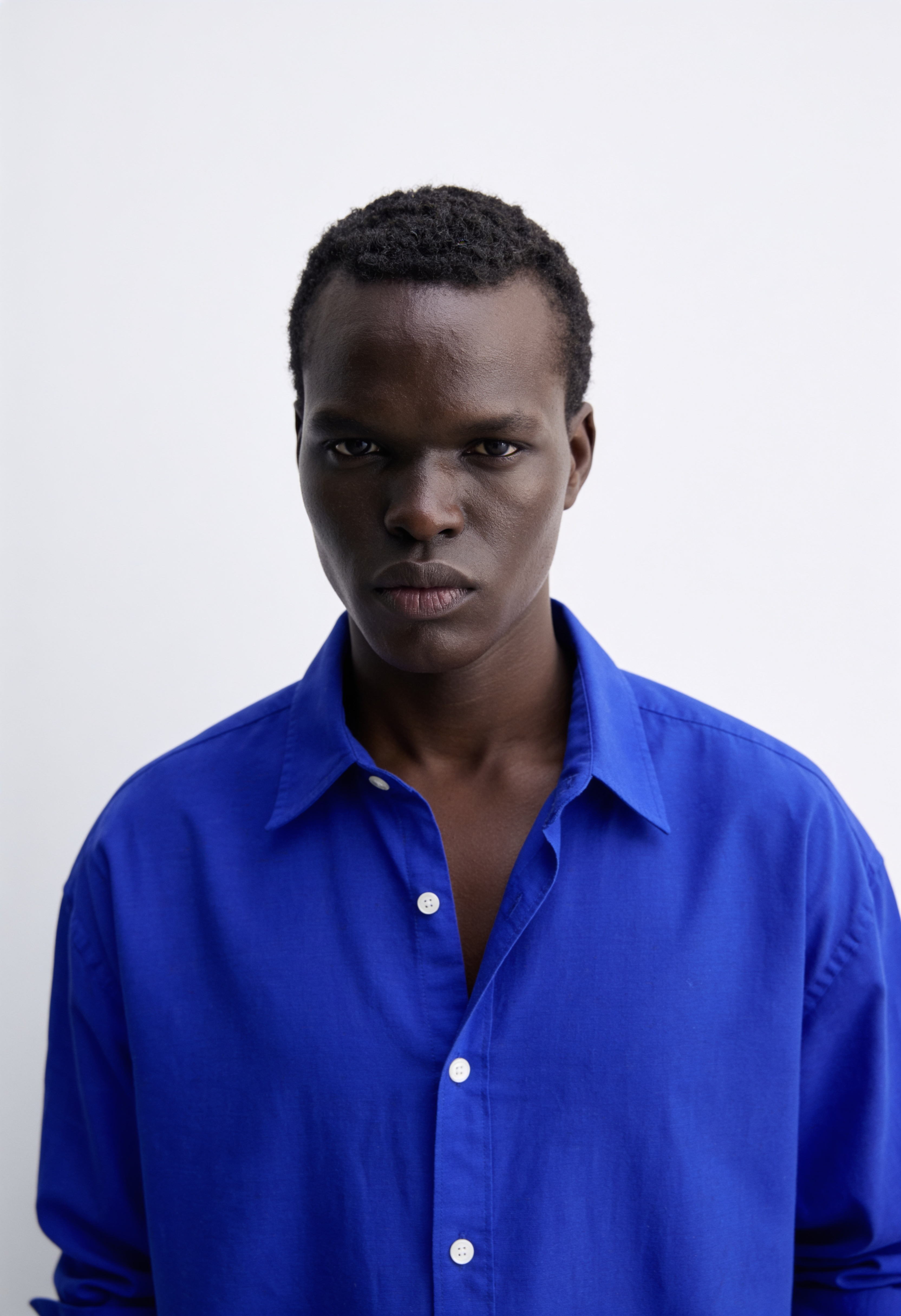 Main Character | Cropped Relaxed-Fit Drop-Shoulder Shirt | Blueberry