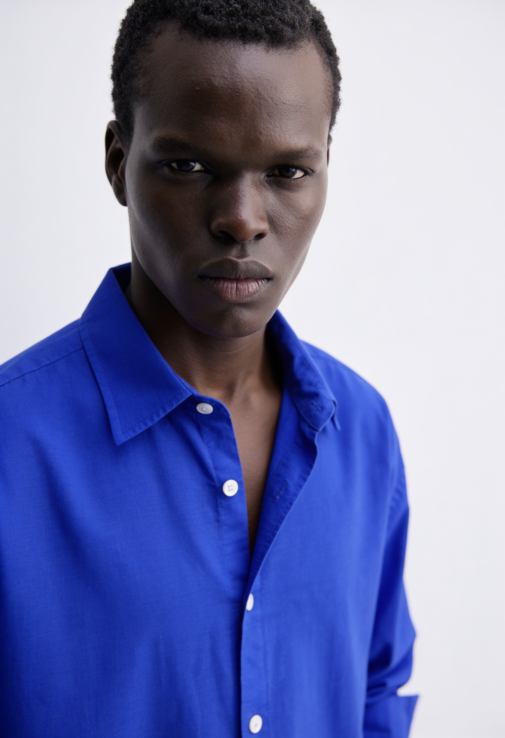 Main Character | Cropped Relaxed-Fit Drop-Shoulder Shirt | Blueberry