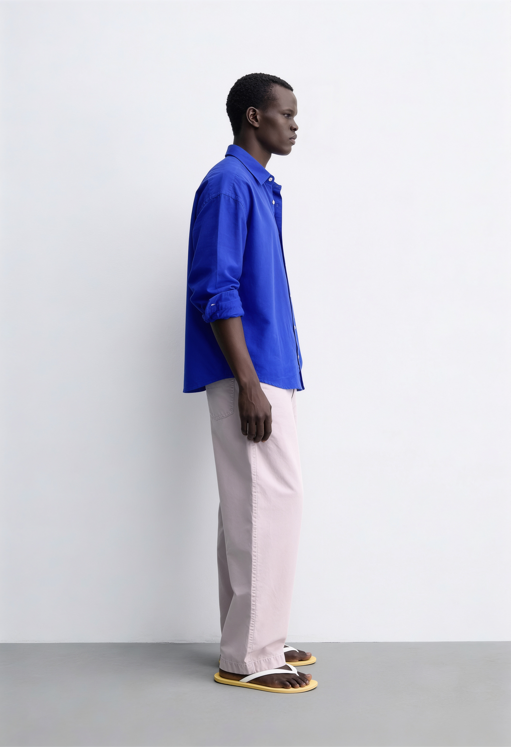 Main Character | Cropped Relaxed-Fit Drop-Shoulder Shirt | Blueberry