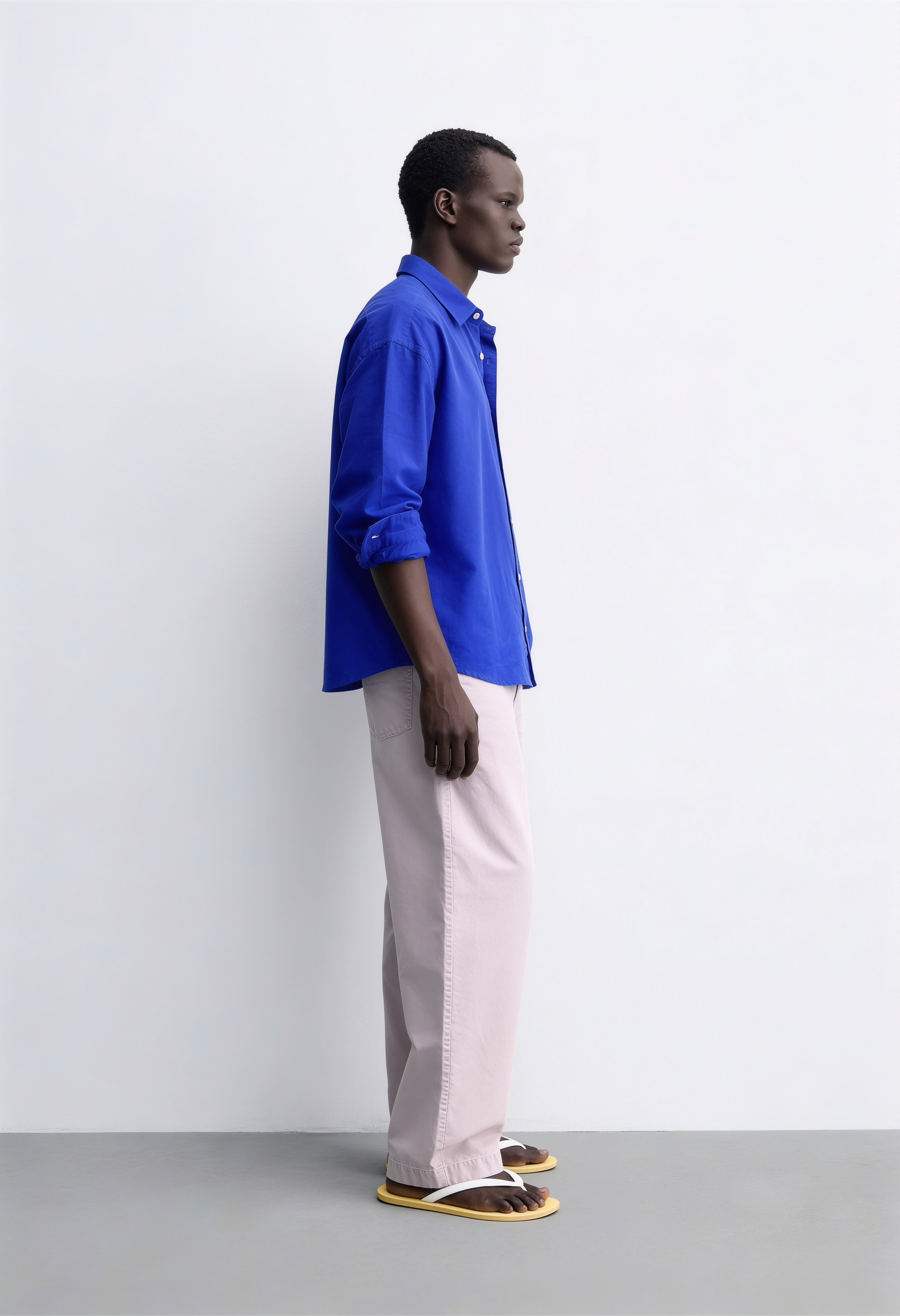 Main Character | Cropped Relaxed-Fit Drop-Shoulder Shirt | Blueberry
