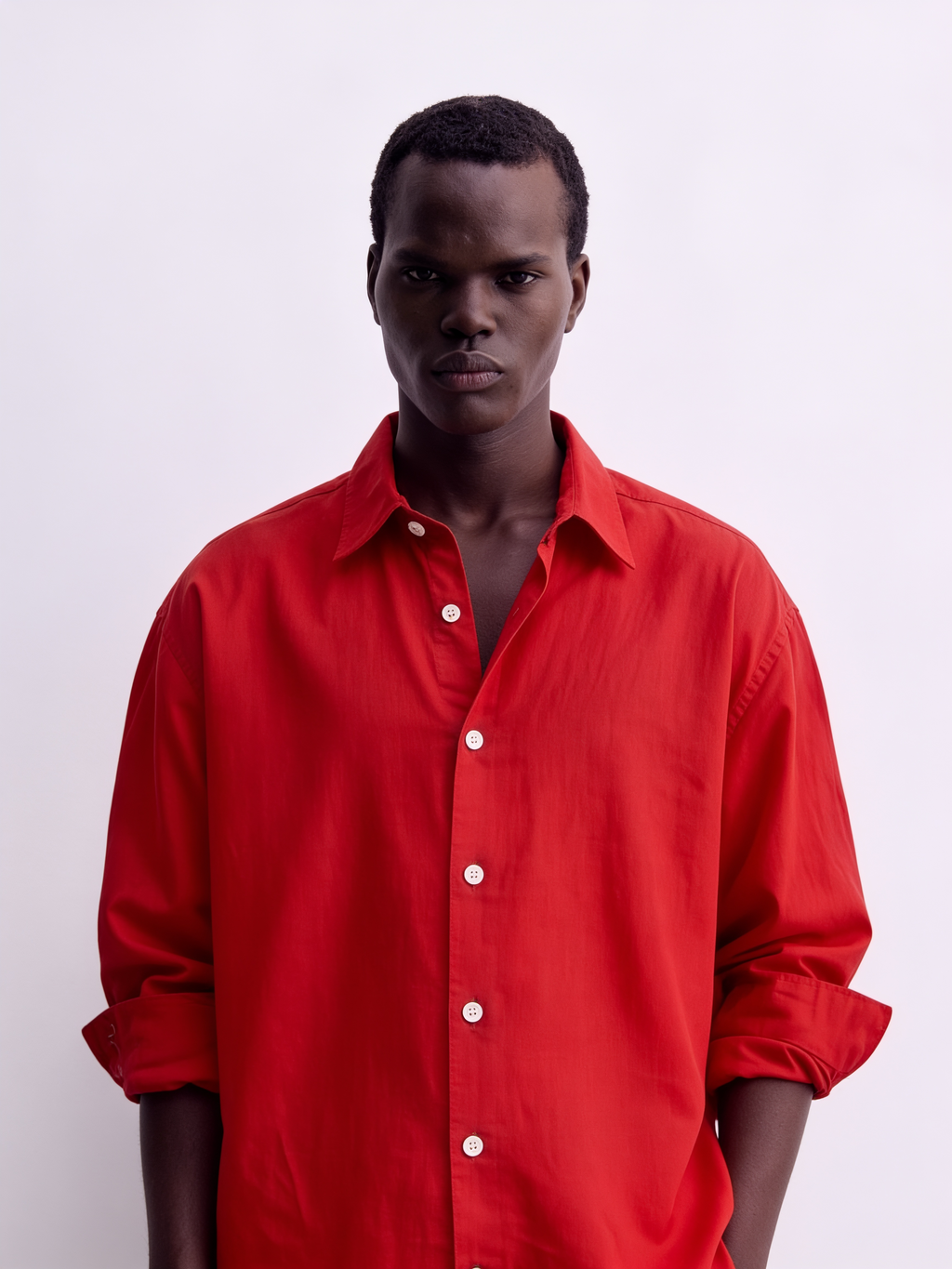 Main Character | Cropped Relaxed-Fit Drop-Shoulder Shirt | Hot Sauce