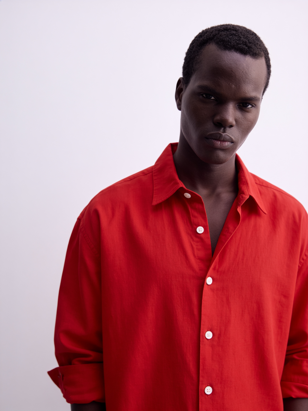 Main Character | Cropped Relaxed-Fit Drop-Shoulder Shirt | Hot Sauce