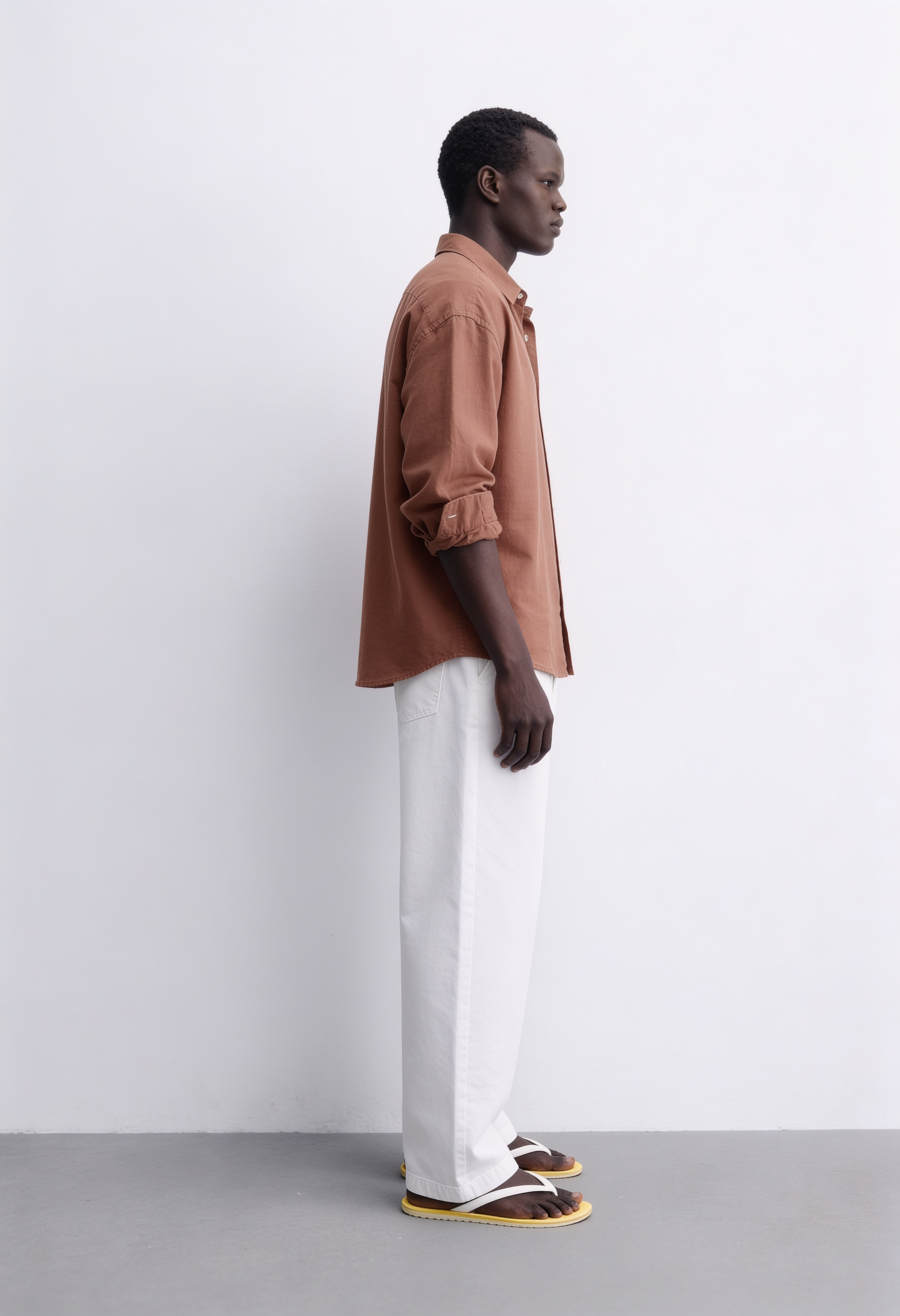 Main Character | Cropped Relaxed-Fit Drop-Shoulder Shirt | Espresso