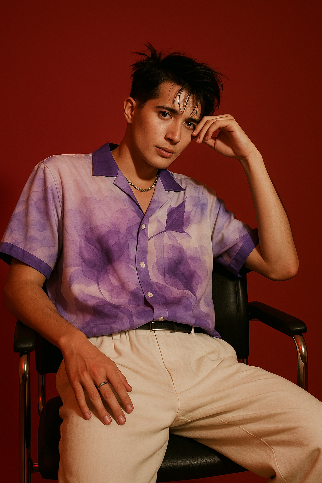 Rare Purple Roselette | Half Sleeve Shirt