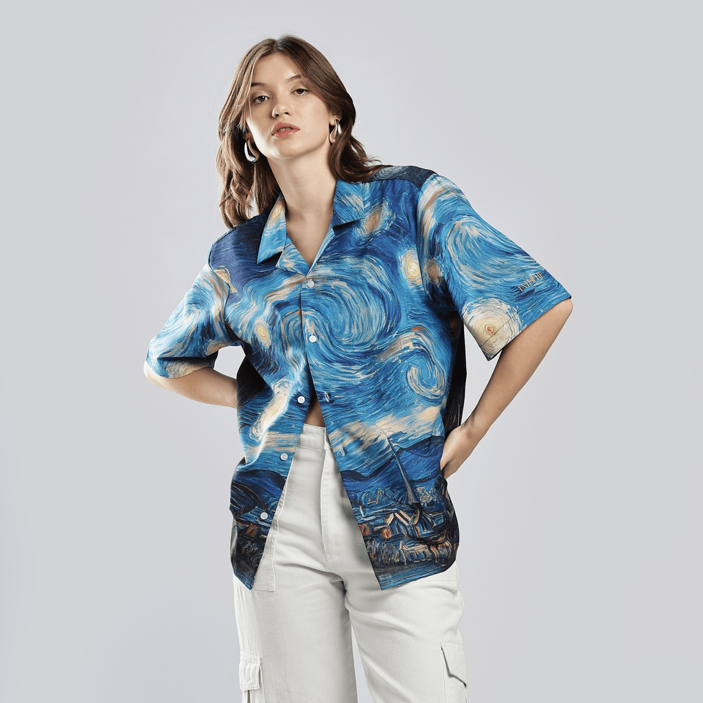 Starry Nights Resort Collar Shirt