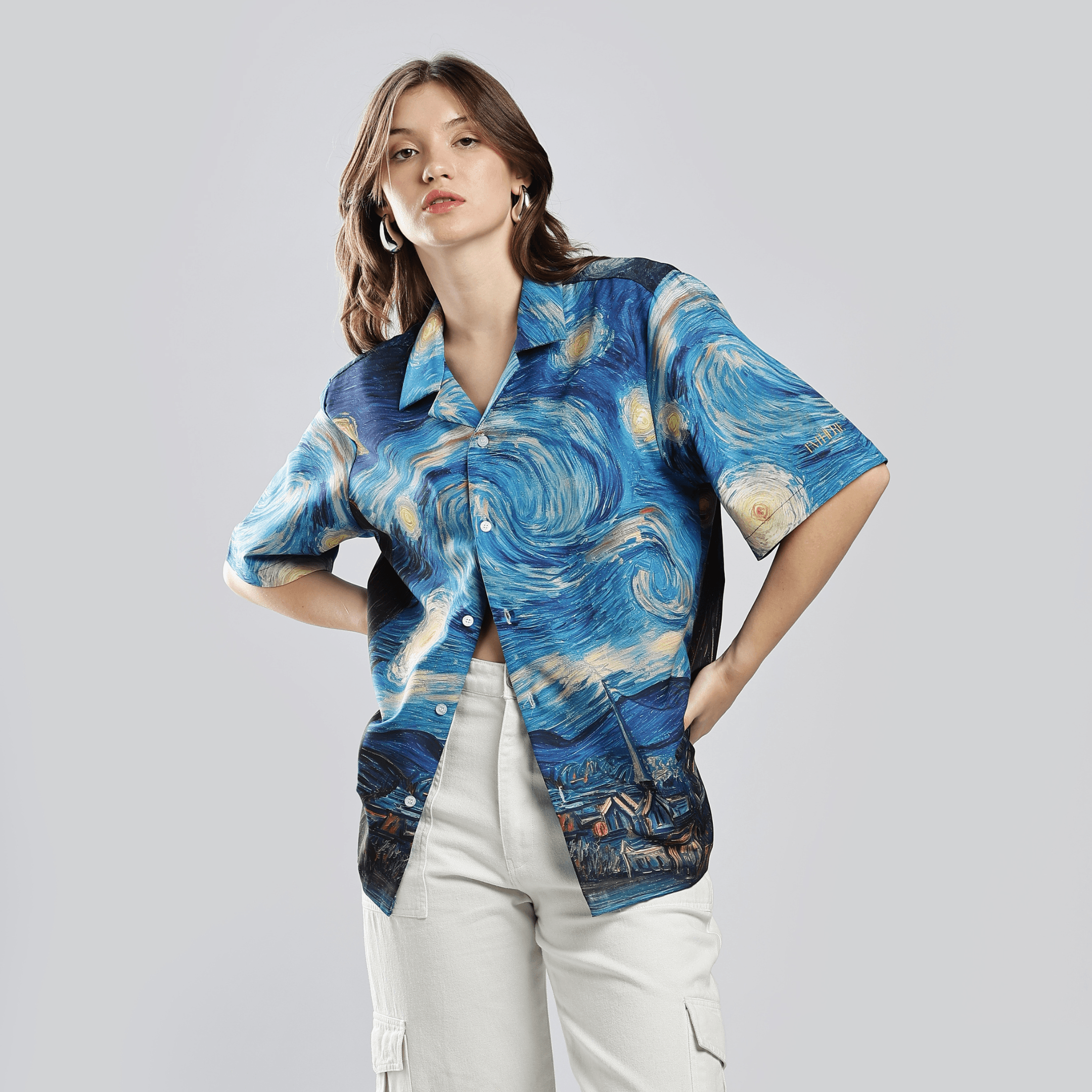 Starry Nights Resort Collar Shirt