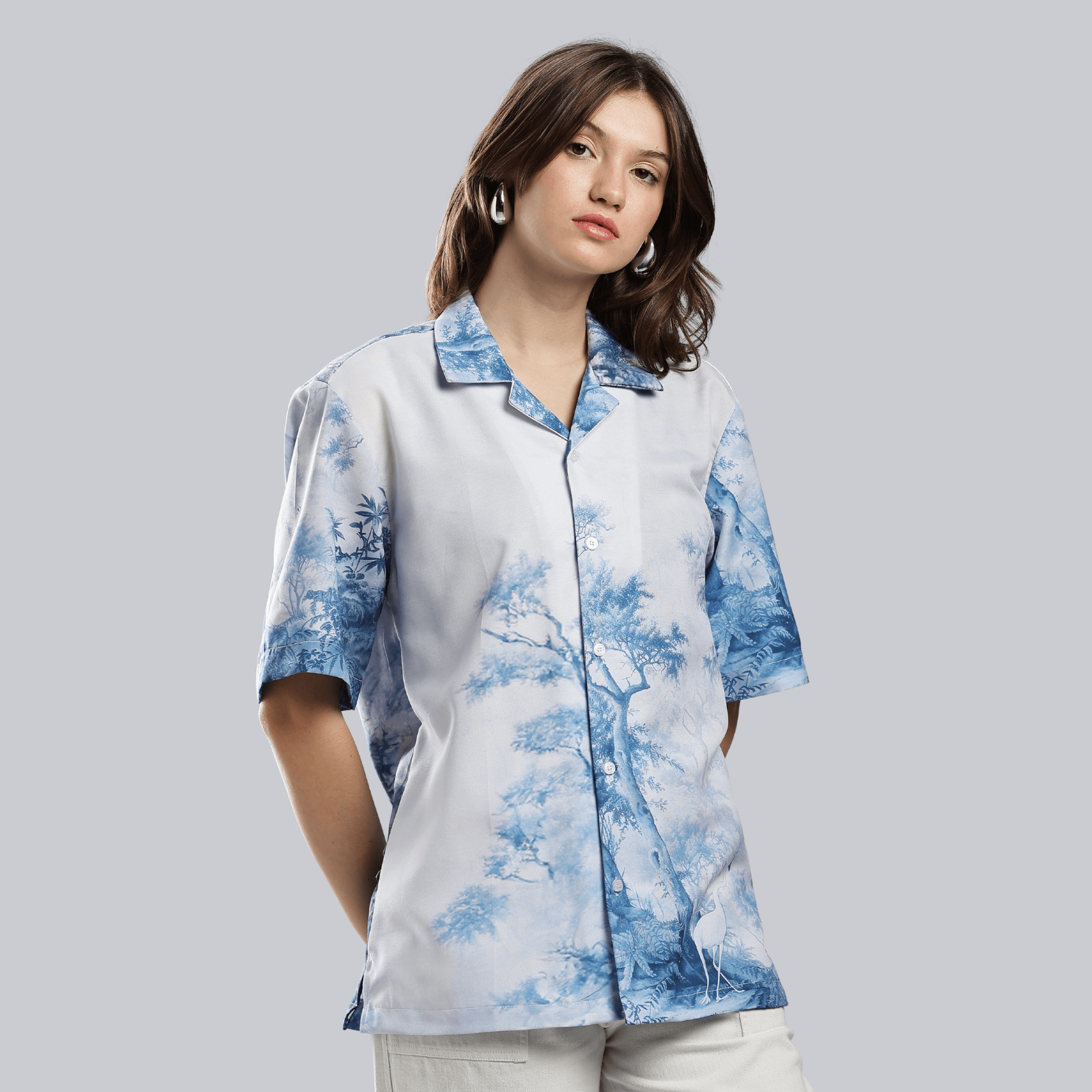 Toile de Jouy Resort Collar Shirt