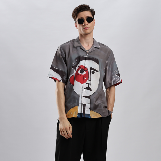 Abstract portrait Resort collar shirt